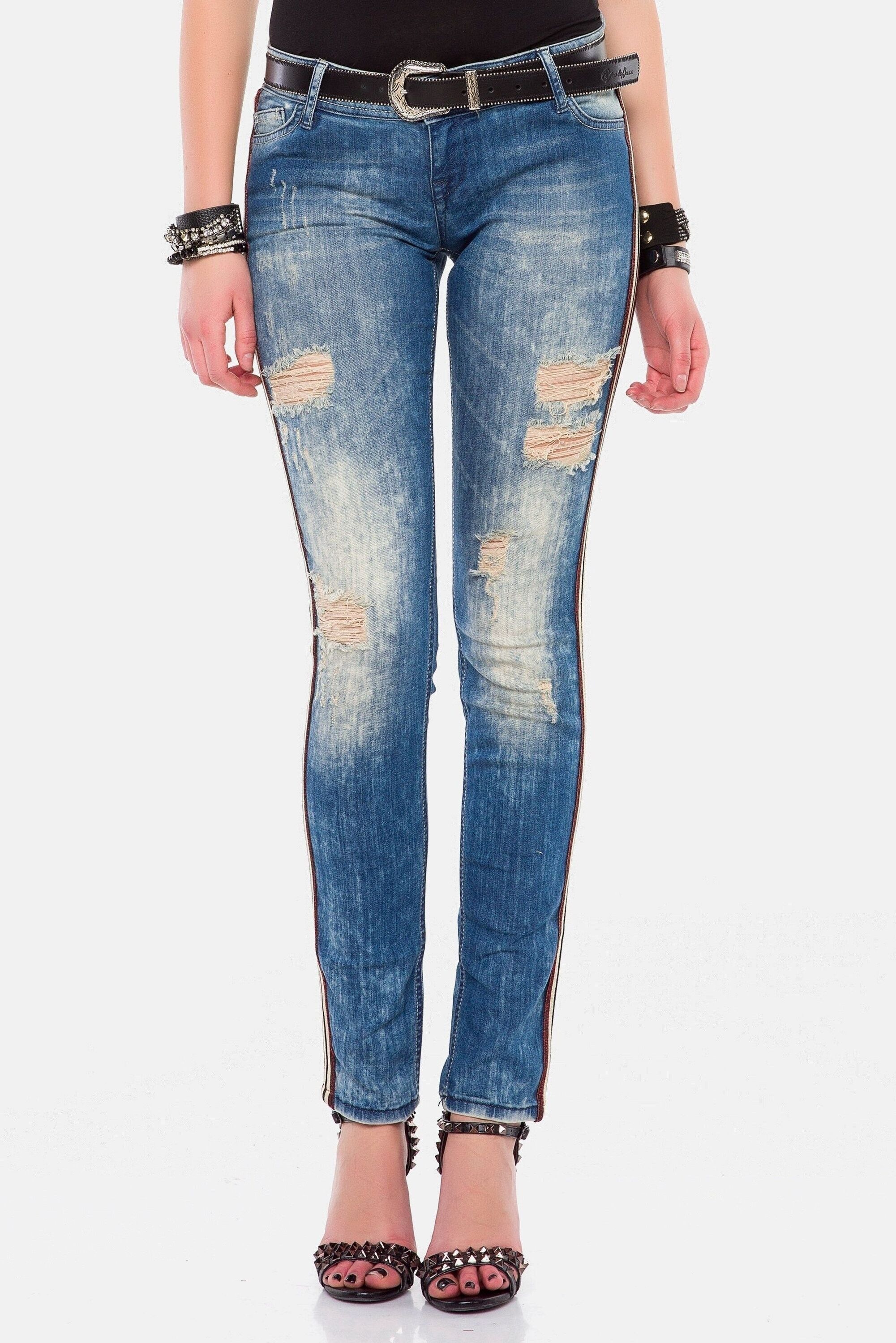 Cipo & Baxx Destroyed-Jeans »Jeans«, mit Glitzer-Streifen, WD-369