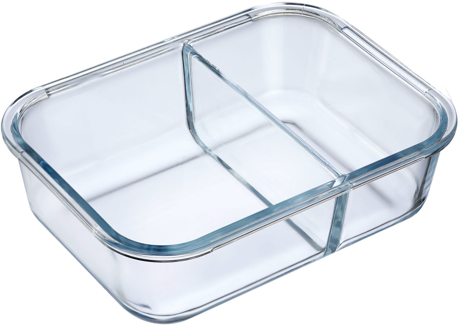 WESTMARK Frischhaltedose »Glas-Frischhaltedose 980 ml, mit 2 separaten Fächern«, (1 tlg.), mikrowellen- und ofenfest, 980 ml = 550 + 430 ml