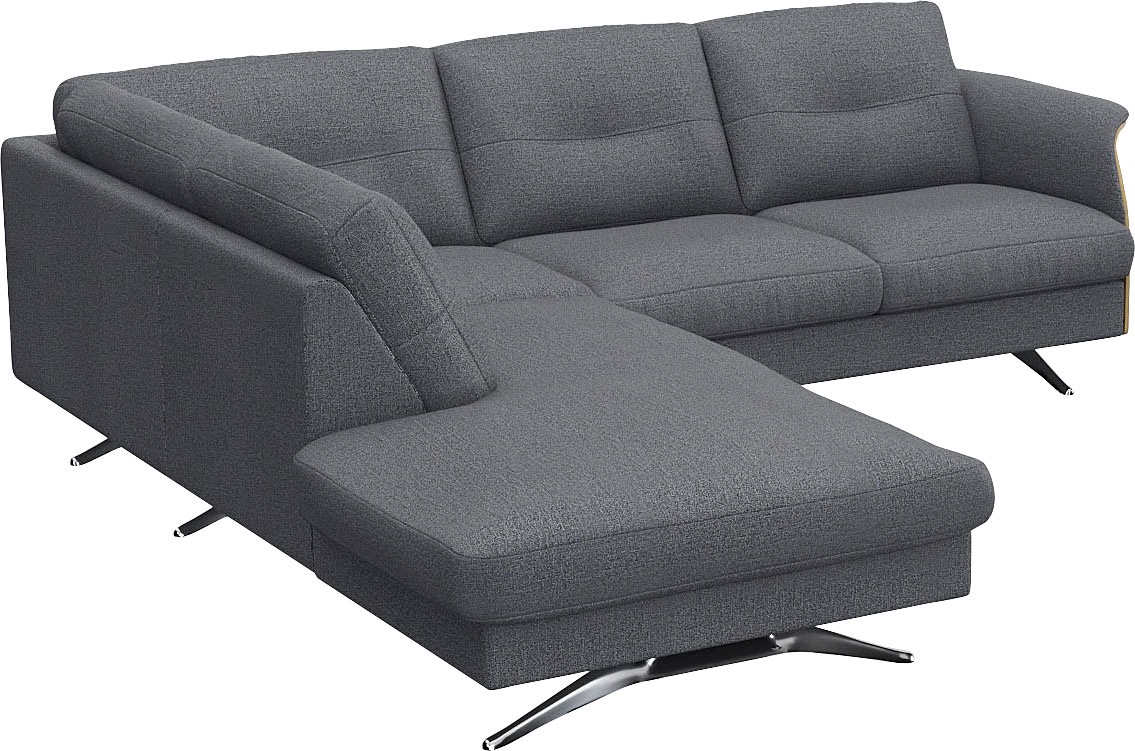 FLEXLUX Ecksofa »Glow, super bequem durch hochwertigem Sitzaufbau mit Federkern, L-Form«, Modernes skandinavisches Design