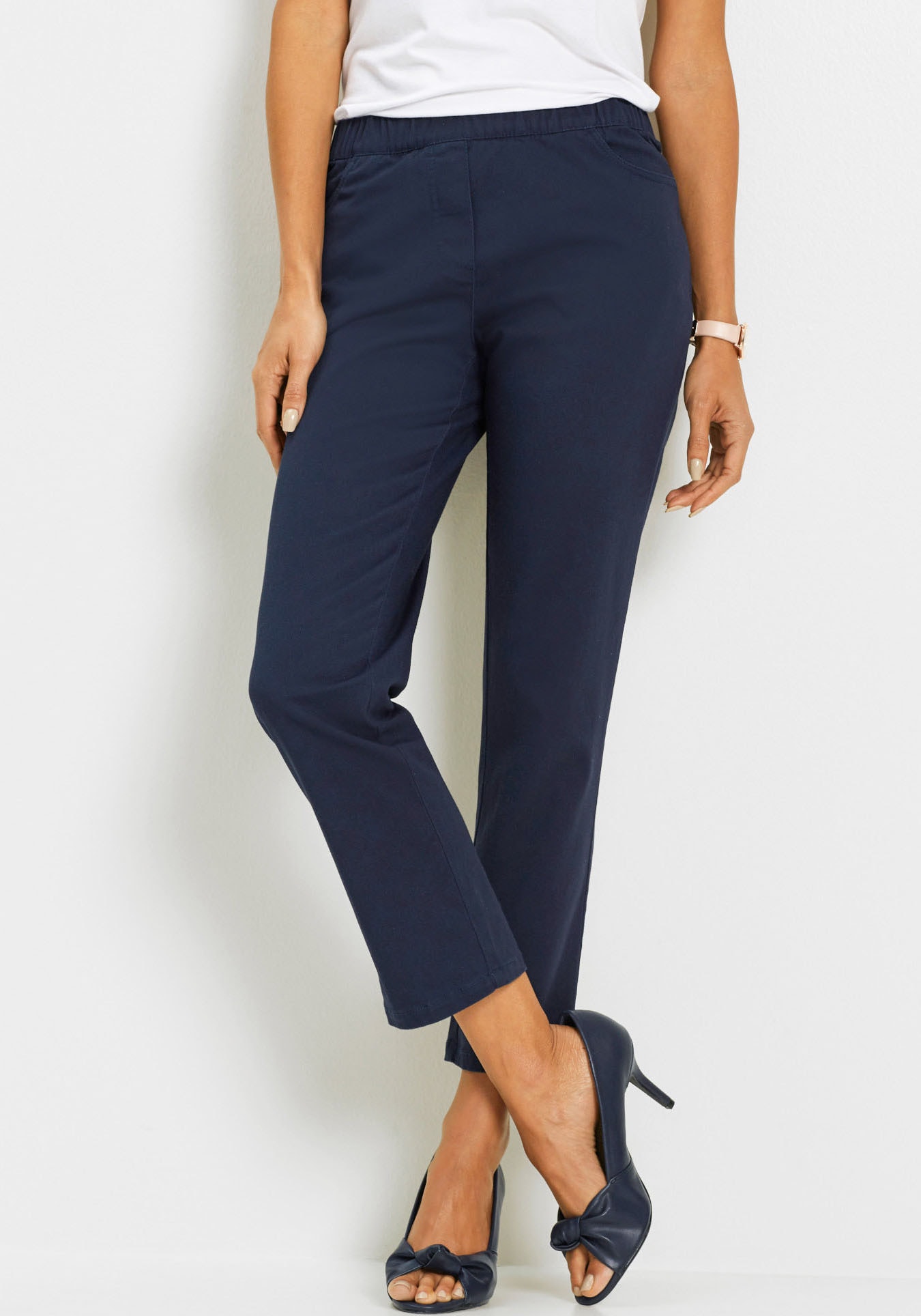 bonprix Schlupfhose »7/8 Schlupfhose mit Stretch«  mit Stretch-Anteil, Regular Fit, mit elastischem Gummibund