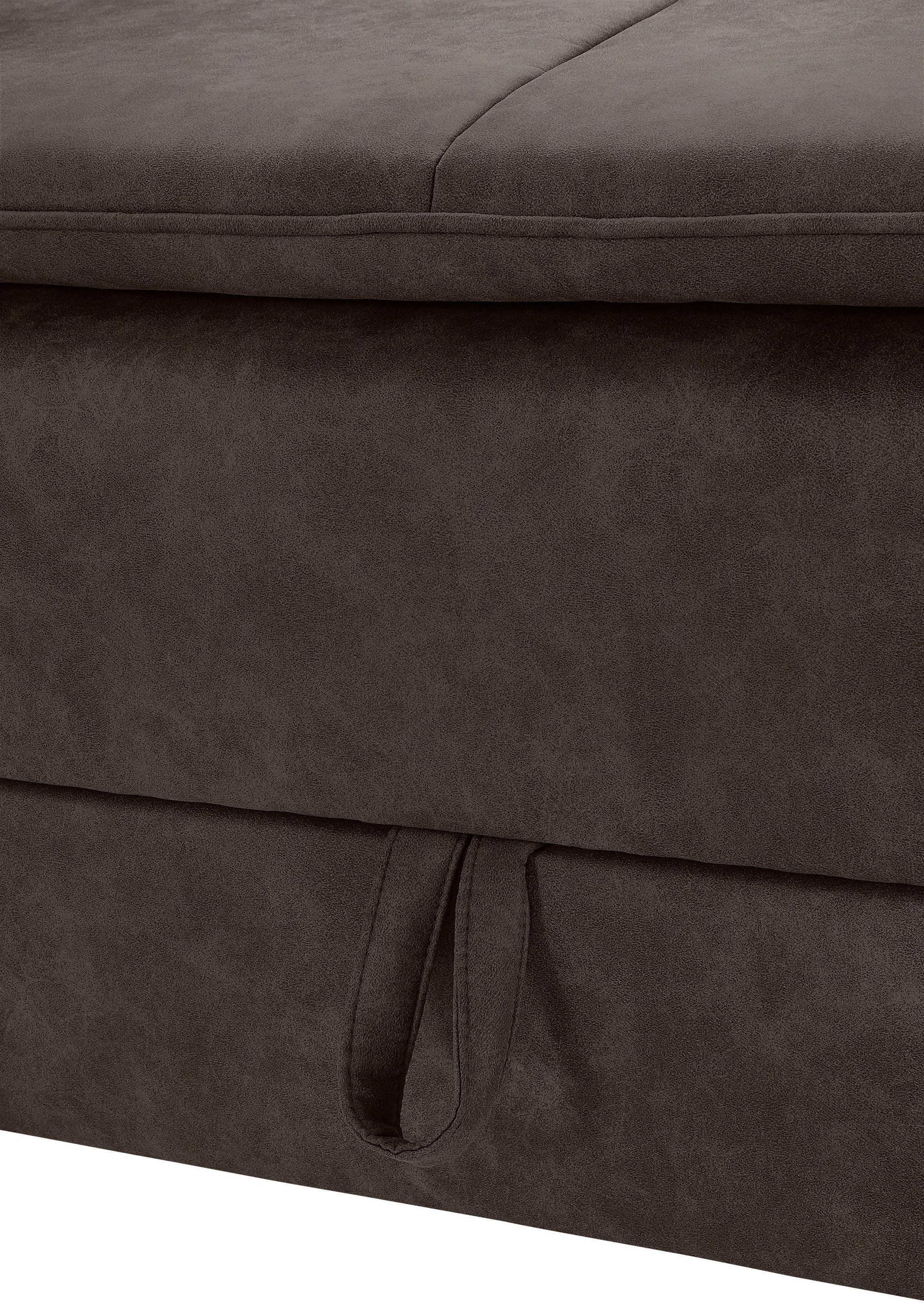 INOSIGN Ecksofa »Boxspringbett Night & Day L-Form mit Dauer-Schlaffunktion mit Armlehne«, mit Boxspring-Bettfunktion 180x200 cm und Bettkasten, Dauerschläfer!