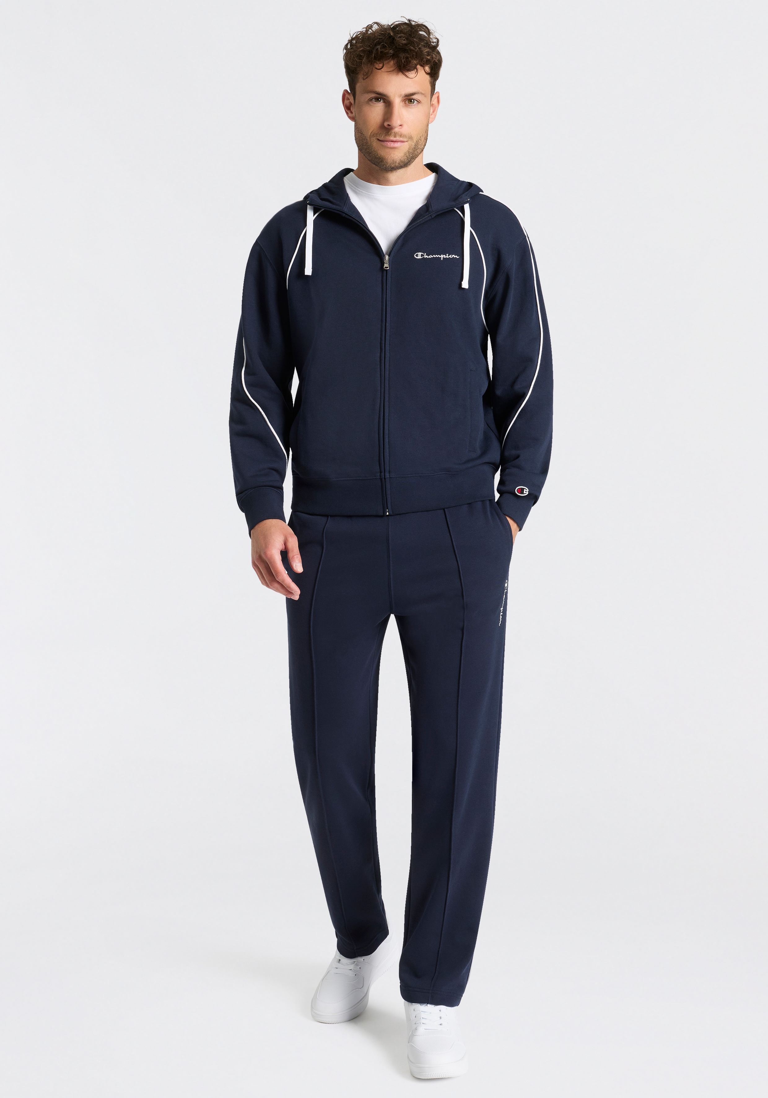 Champion Jogginganzug "Terry Hooded Full Zip Sweatshirt" 2 tlg. zweiteiliges Set, mit Kapuze, aus Baumwolle und Polyester