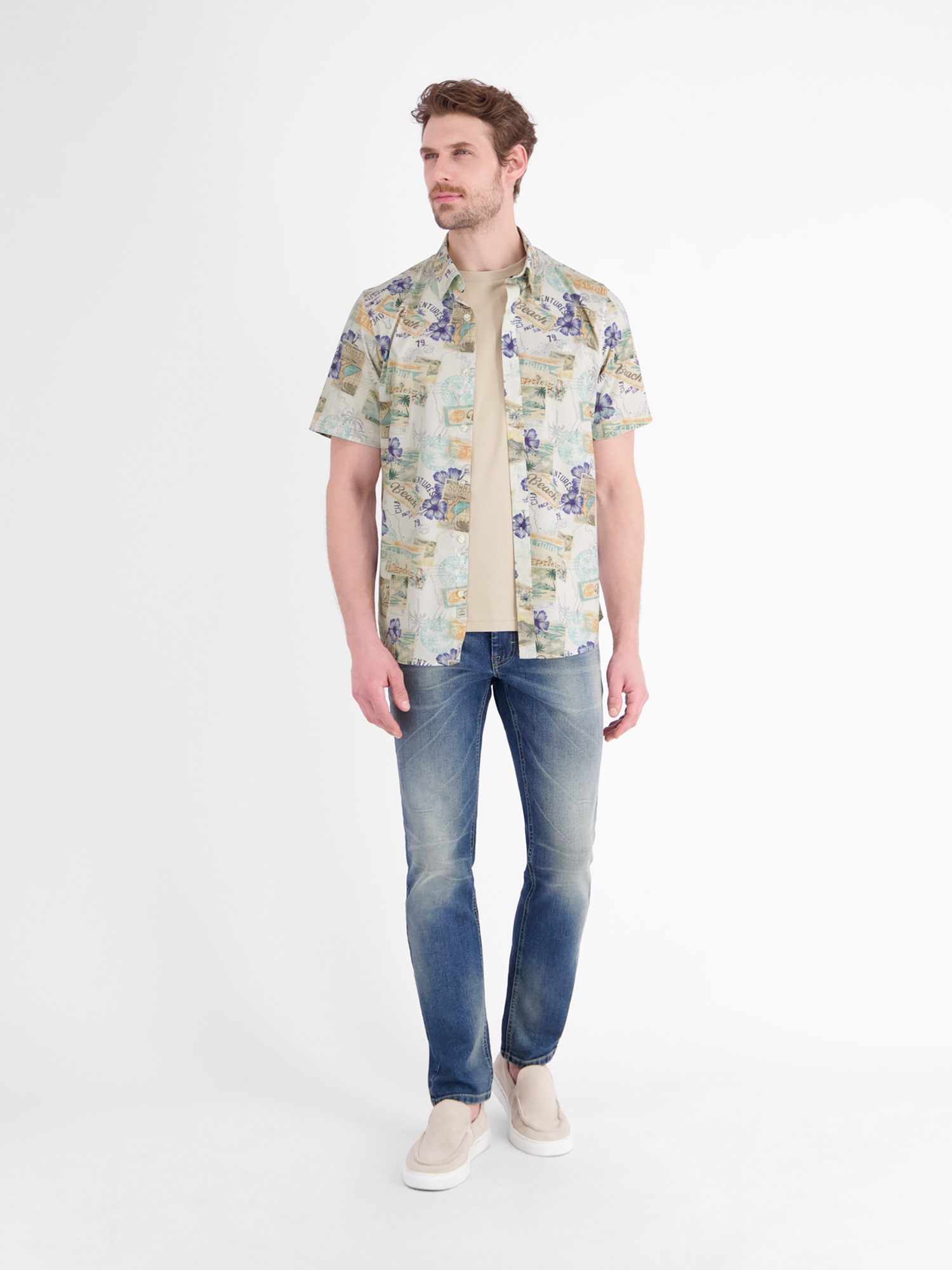 LERROS Kurzarmhemd »Sommerliches Kurzarmhemd mit All-over-Print im Hawaii-Look«