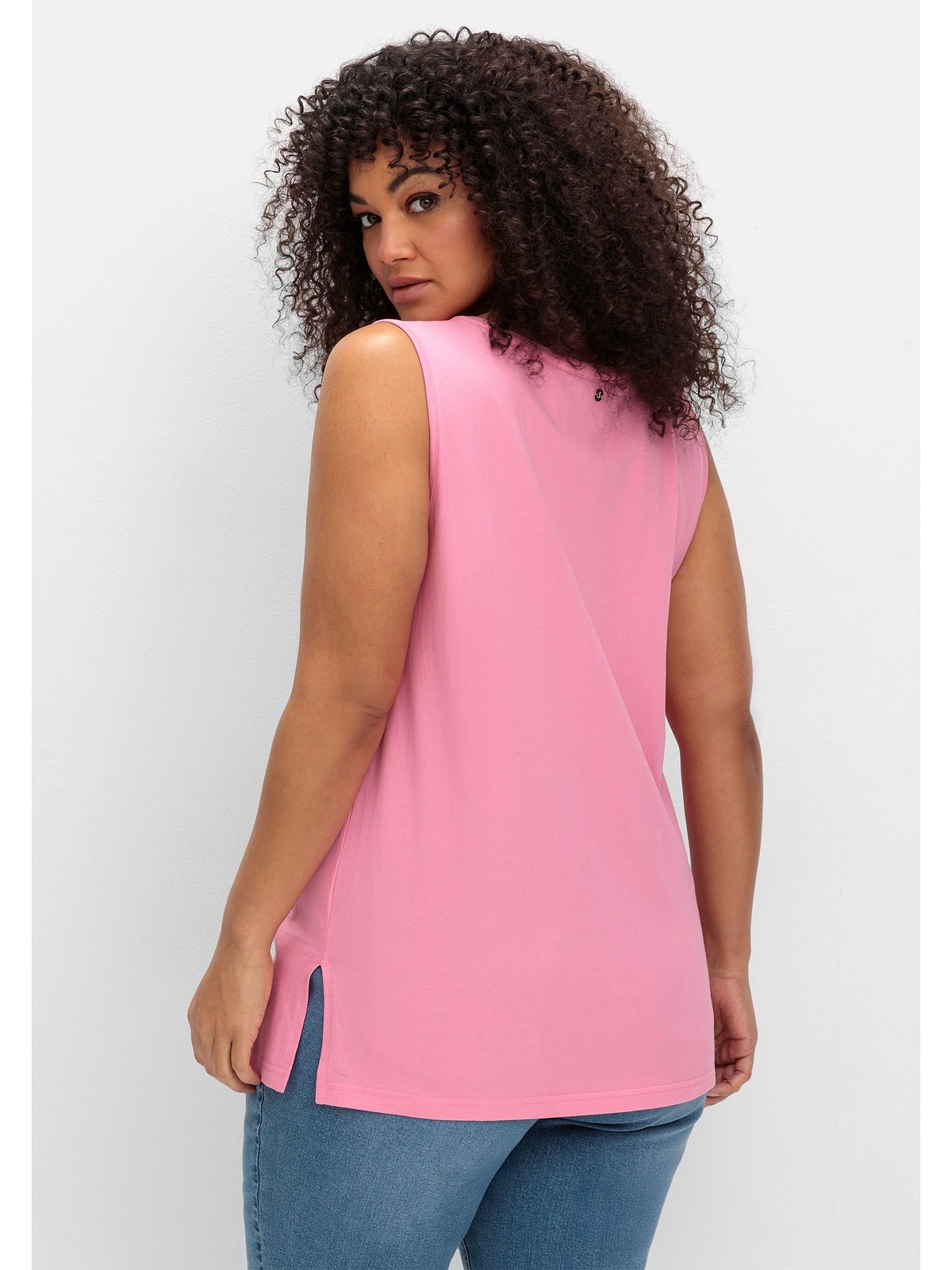 Sheego Tanktop »Große Größen«, aus Jersey, mit Biesen am Ausschnitt