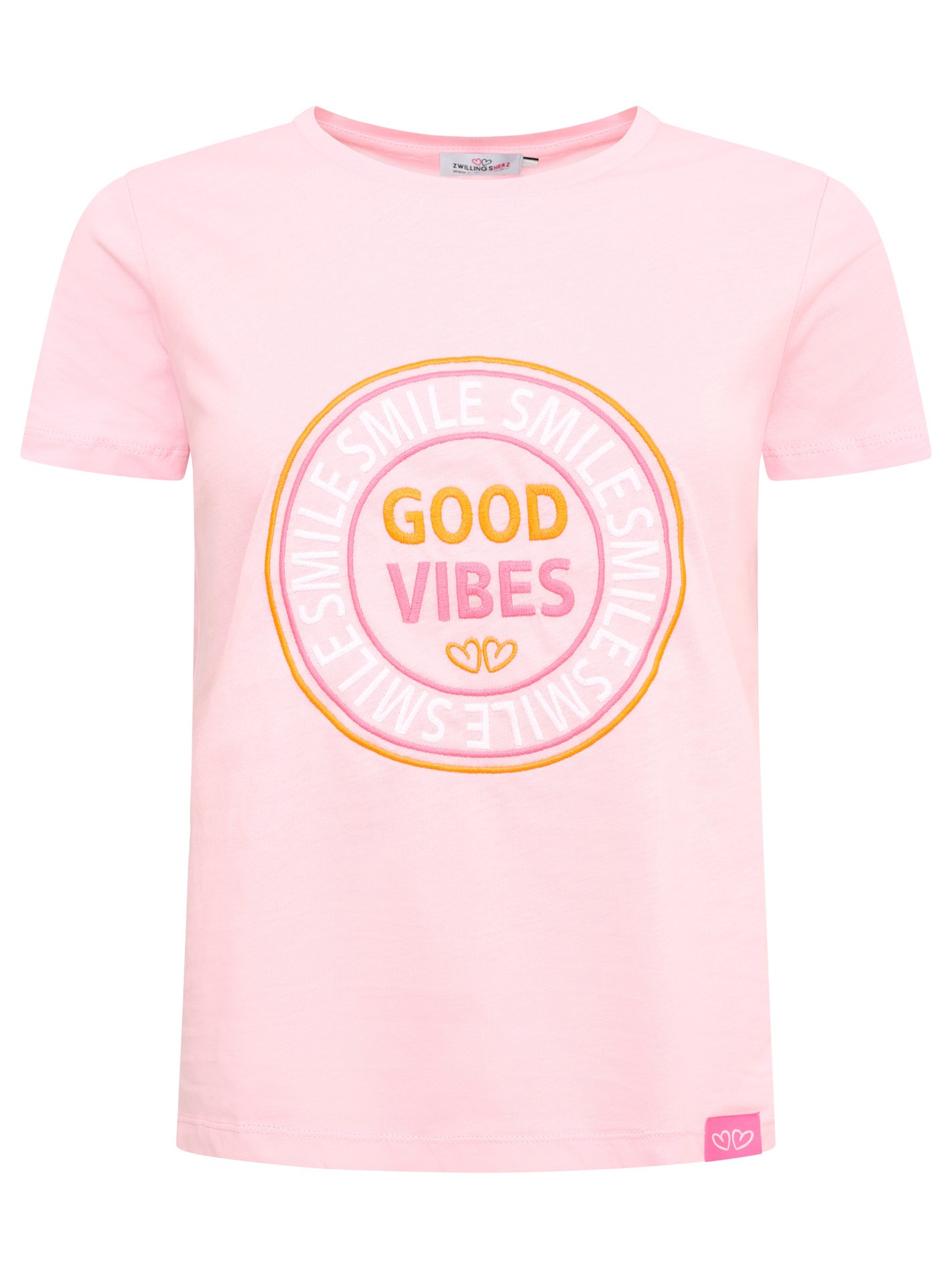 Zwillingsherz T-Shirt ""Good Vibes"", Mit bunter Stickerei günstig online kaufen