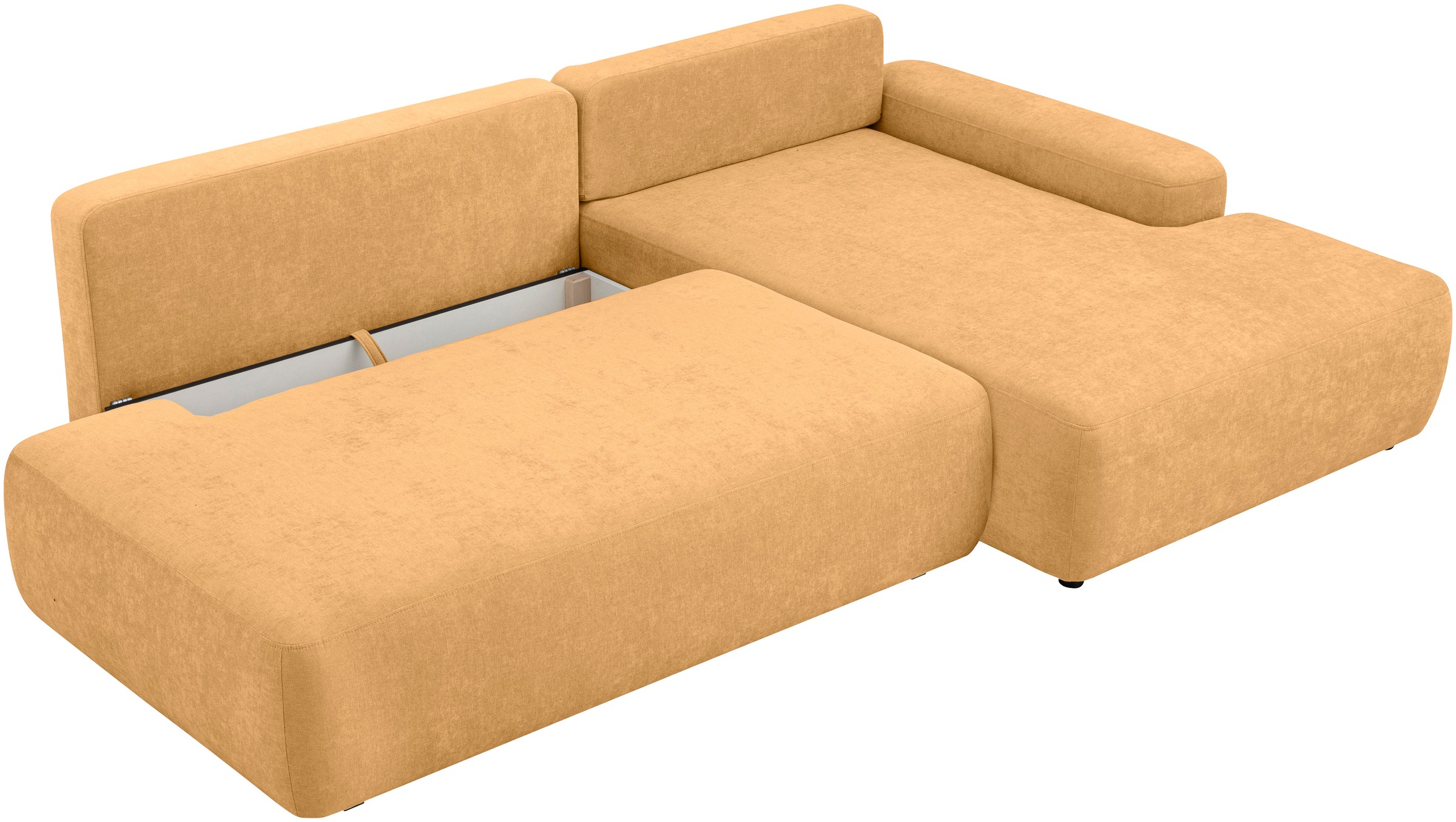 INOSIGN Ecksofa »TORGE, Schlafsofa Cord, Samtvelours u. Strukur fein, Couch in L-Form«, Schlaffunktion und Bettkasten, Liegefläche: 210x125 cm, neues Design