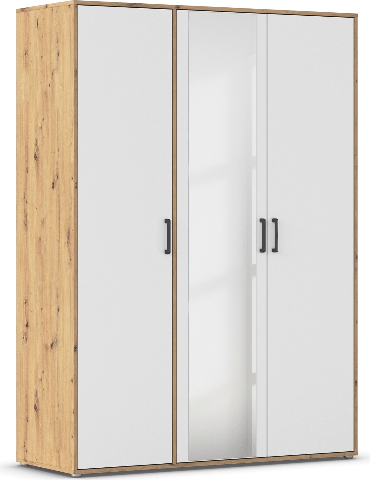 rauch "Kleiderschrank Schrank Garderobe Wäscheschrank VOYAGER" in 3 verschiedenen Ausstattungen BASIC/CLASSIC/PREMIUM, mit modernen Griffen in Graumetallic und Spiegel