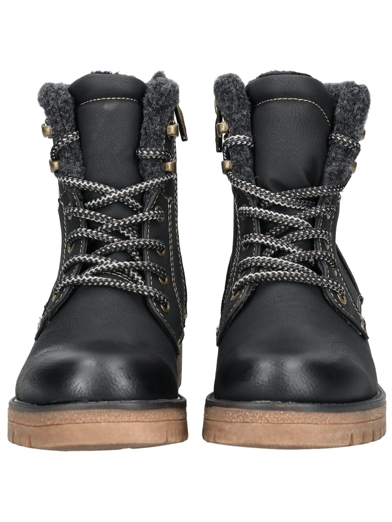 Schnürstiefelette TOM TAILOR "Tom Tailor Stiefelette Lederimitat", Damen, Gr. 36, schwarz, Lederimitat, Schuhe Schnürstiefelette 2