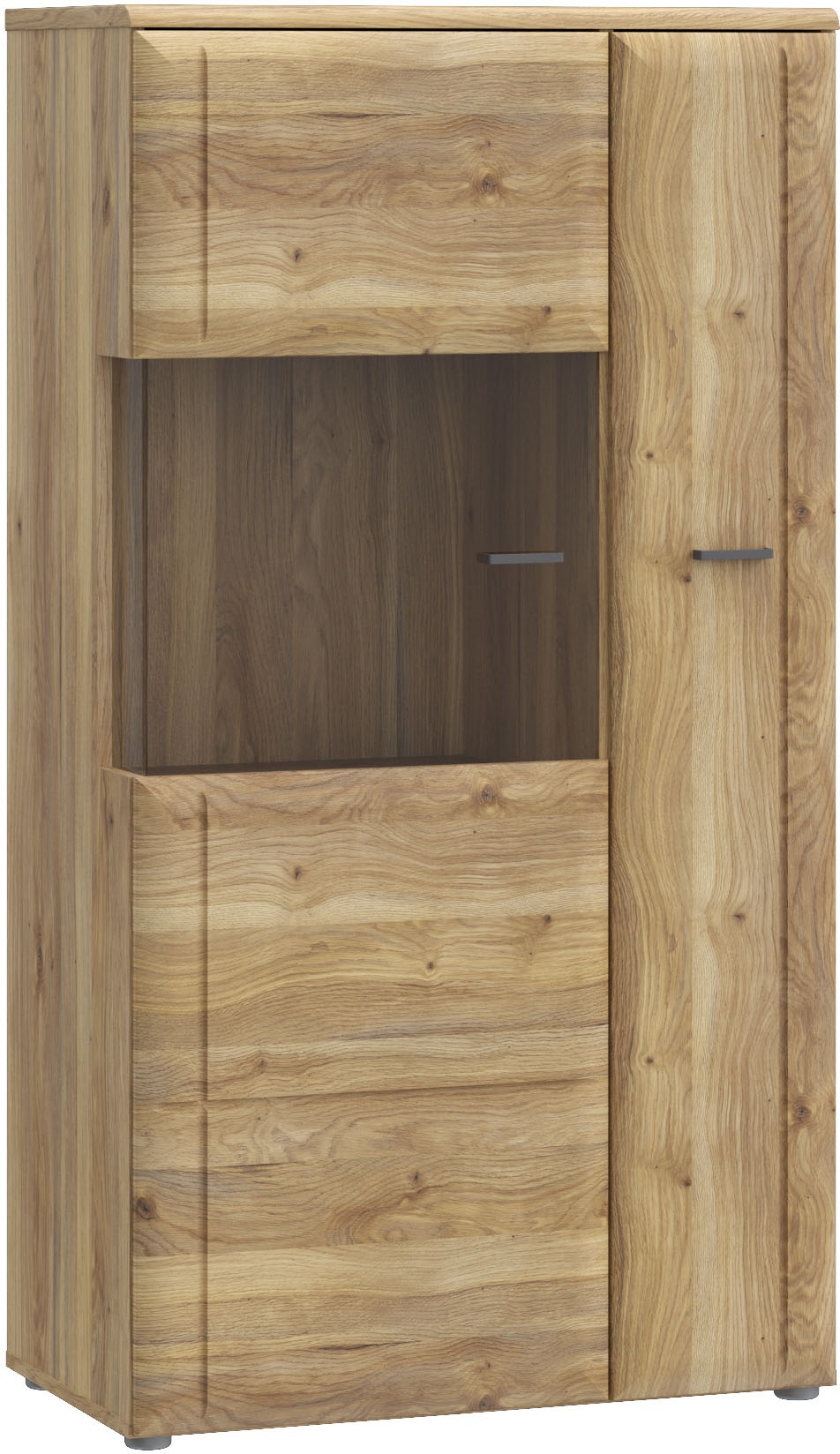 FORTE Vitrine »Akinori«, (B/H/T 75,1/140/41,8 cm), Highboardvitrine, Glastüre, Soft Close, MDF Front