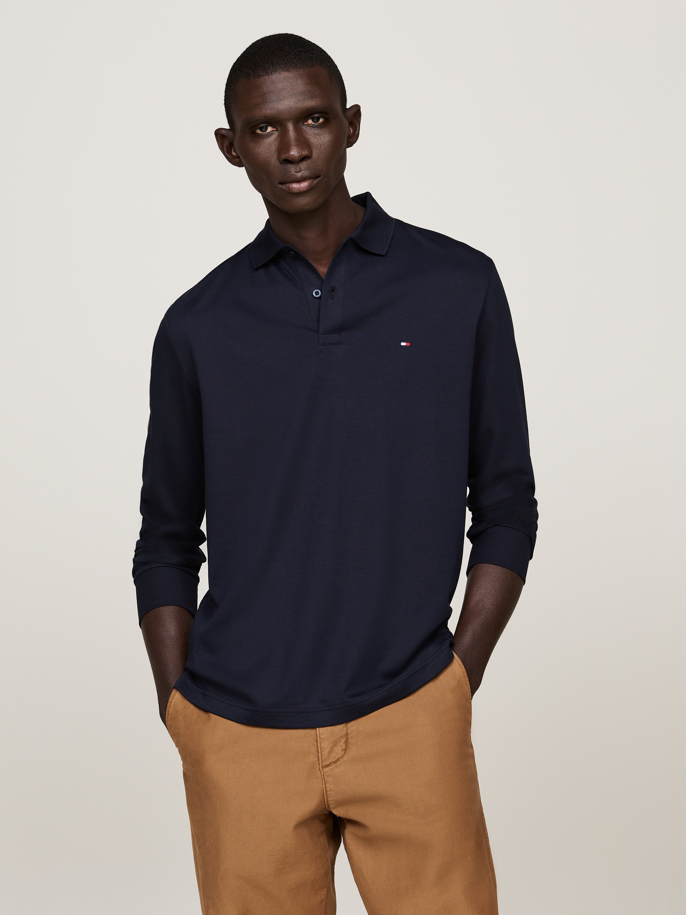 Tommy Hilfiger Langarm-Poloshirt "L/S LIQUID COTTON REG POLO mit Jersey und günstig online kaufen