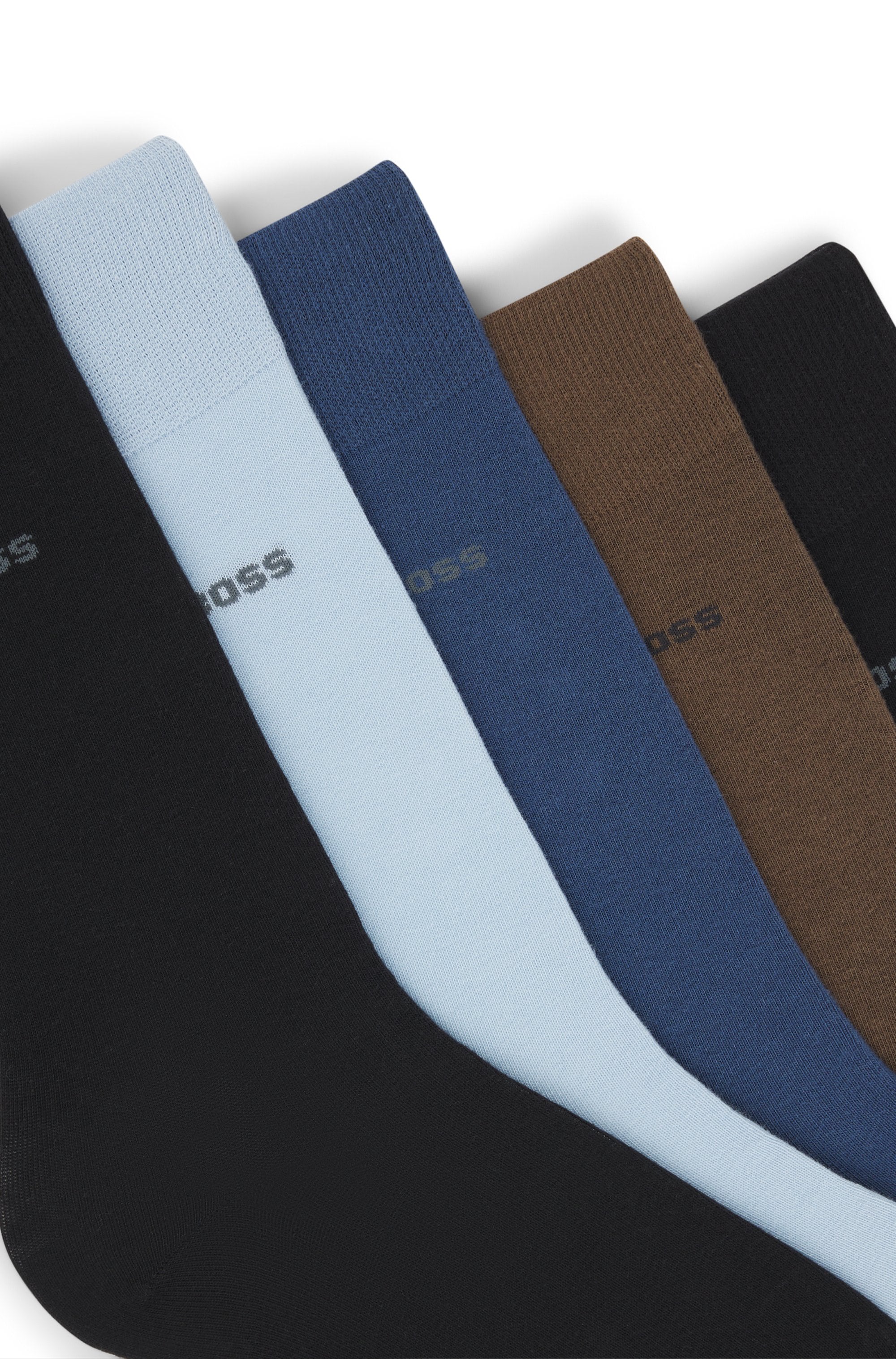 BOSS Businesssocken »5P RS Uni Col CC«, (Packung, 5 Paar, 5er), mit BOSS Schriftzug