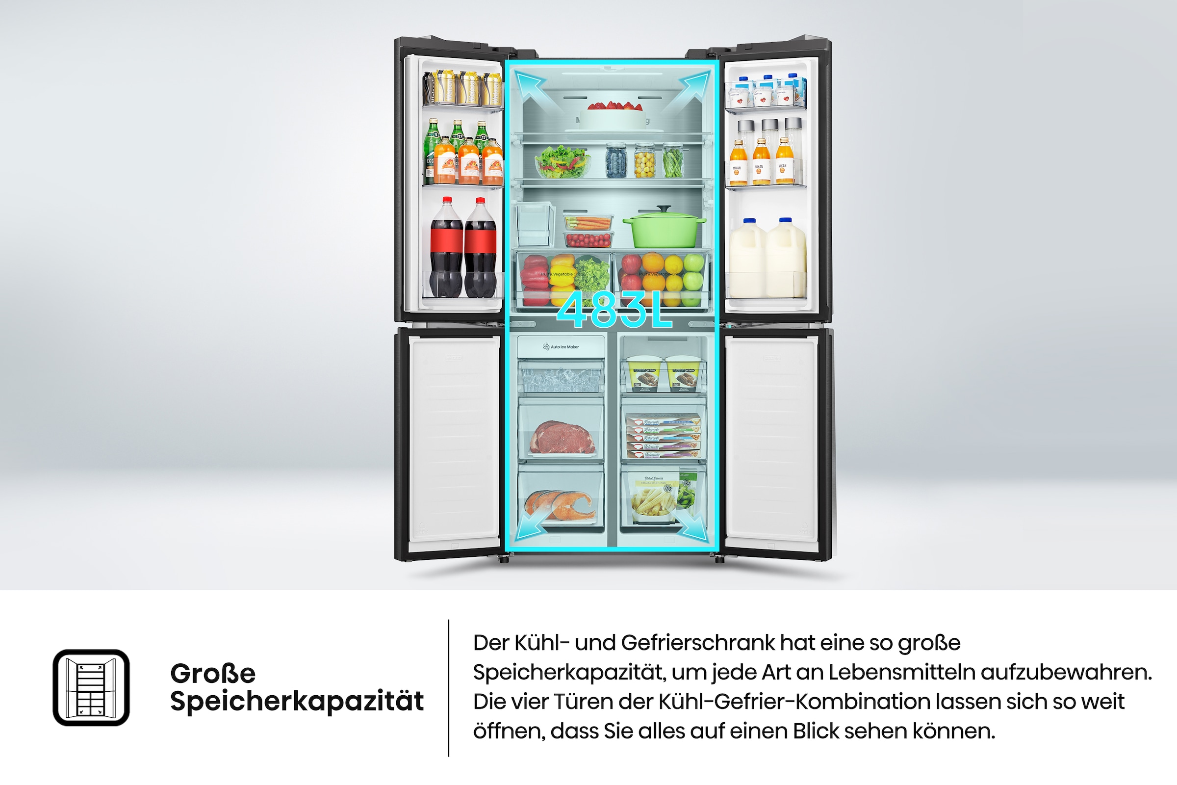Hisense Multi Door »RQ5P470SYFD«, Wasser-/Eisspender