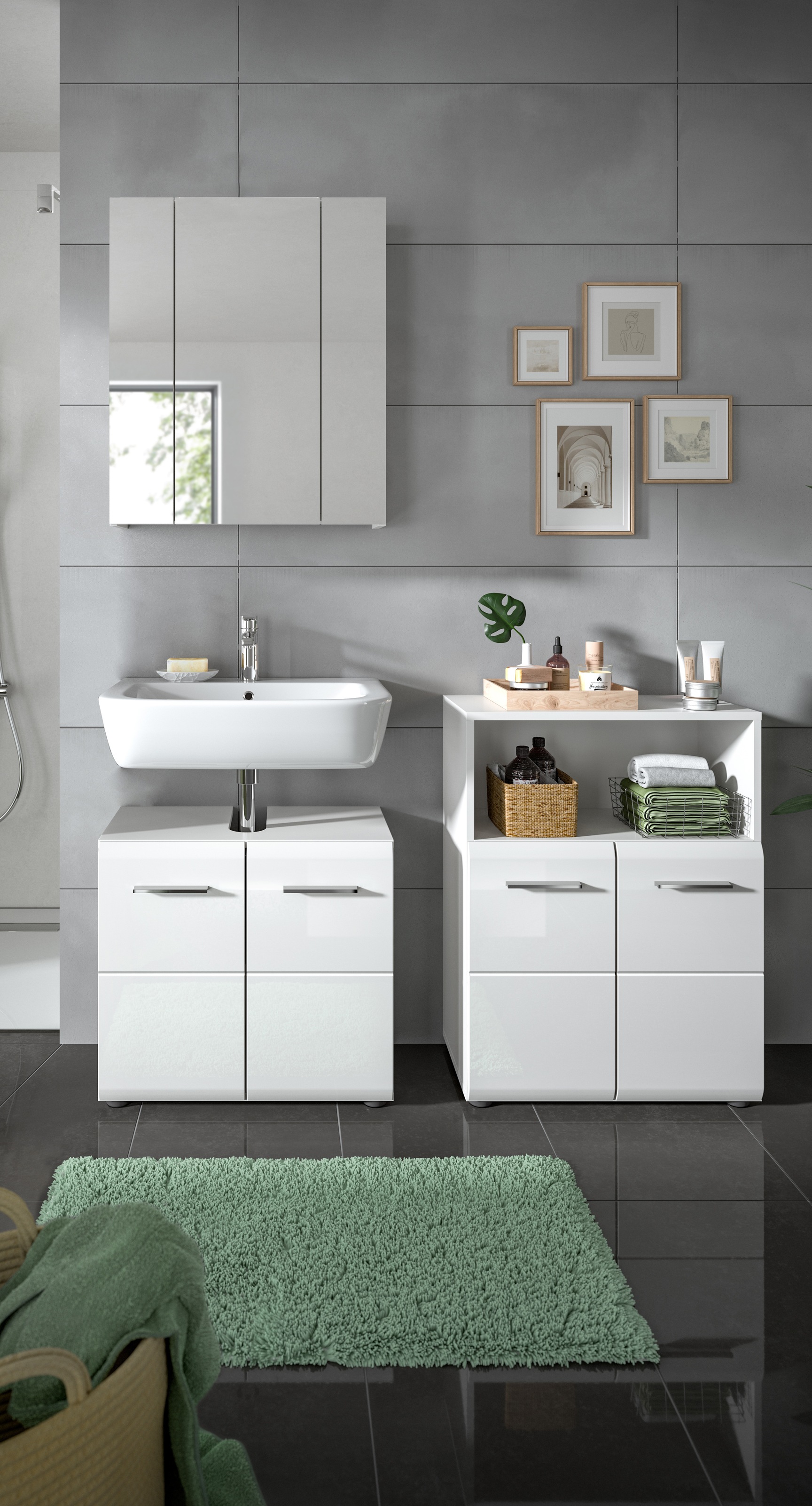 welltime Badmöbel-Set "FLORENZ, TOPSELLER, 3-teilige Badkombination, hochwe günstig online kaufen