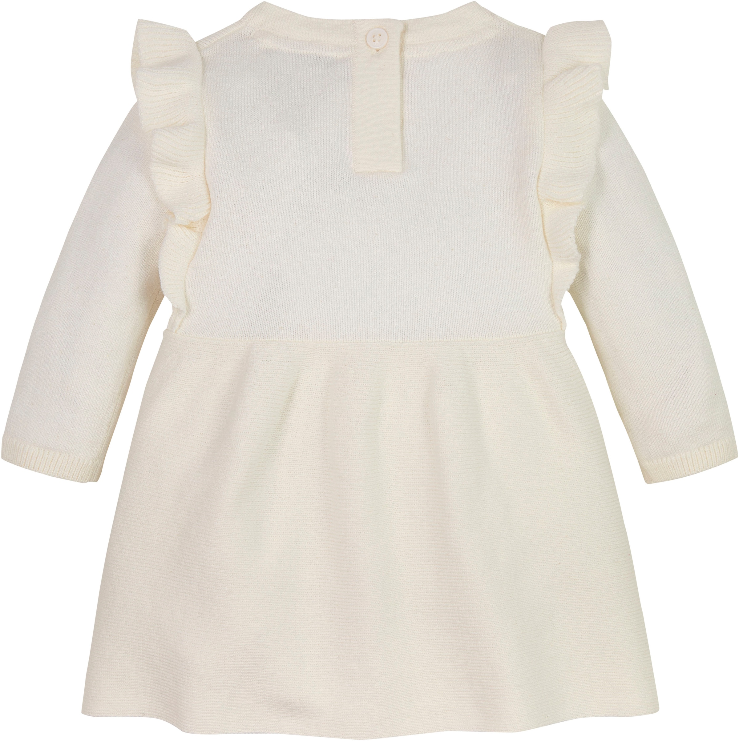 Tommy Hilfiger Sweatkleid »RUFFLE SWEATER DRESS LS«, Baby bis 2 Jahre mit Logostickerei