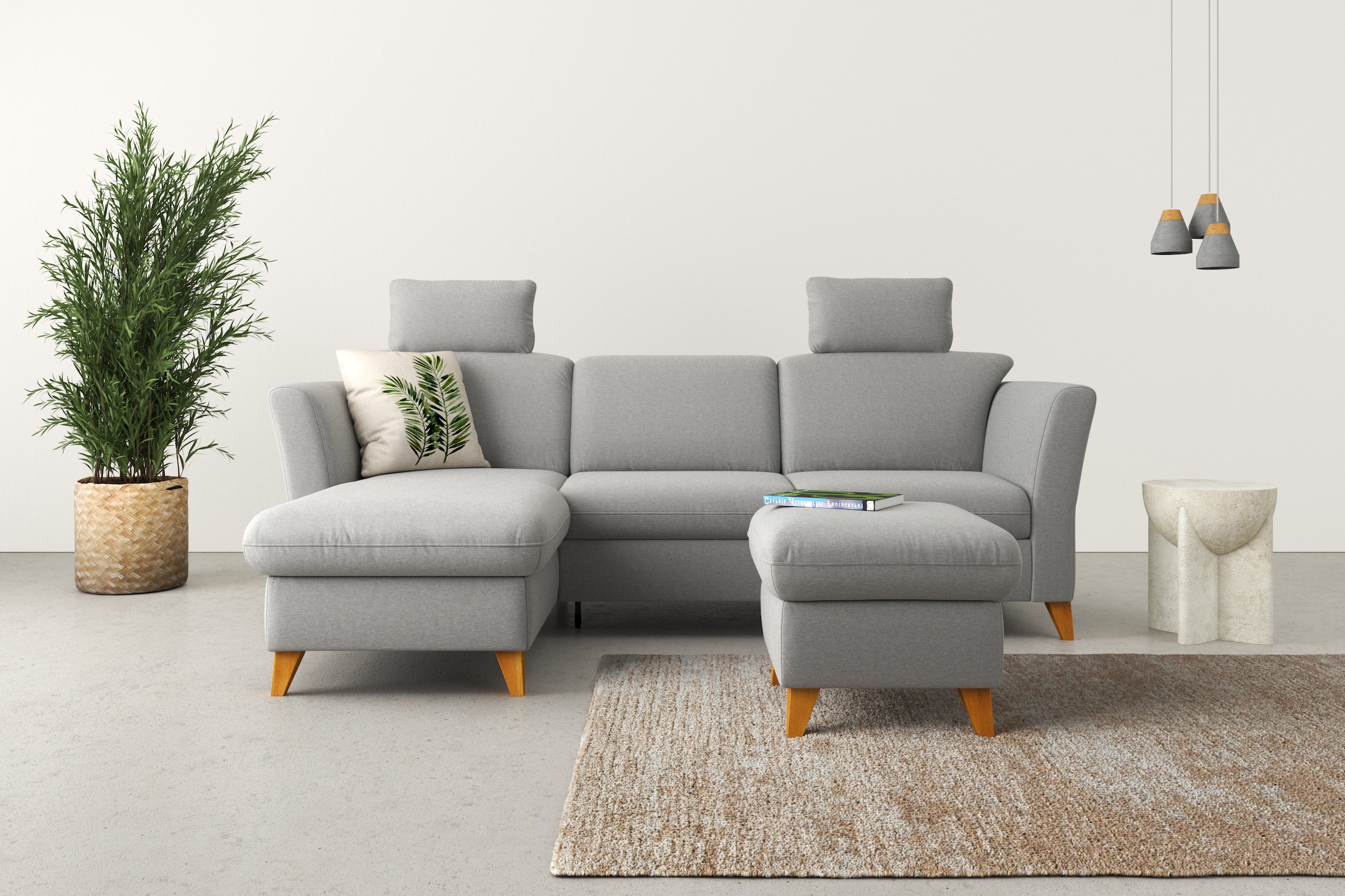 Home affaire Ecksofa "Trelleborg L-Form" Federkern-Polsterung, wahlweise mit Schlaffunktion und Bettkasten