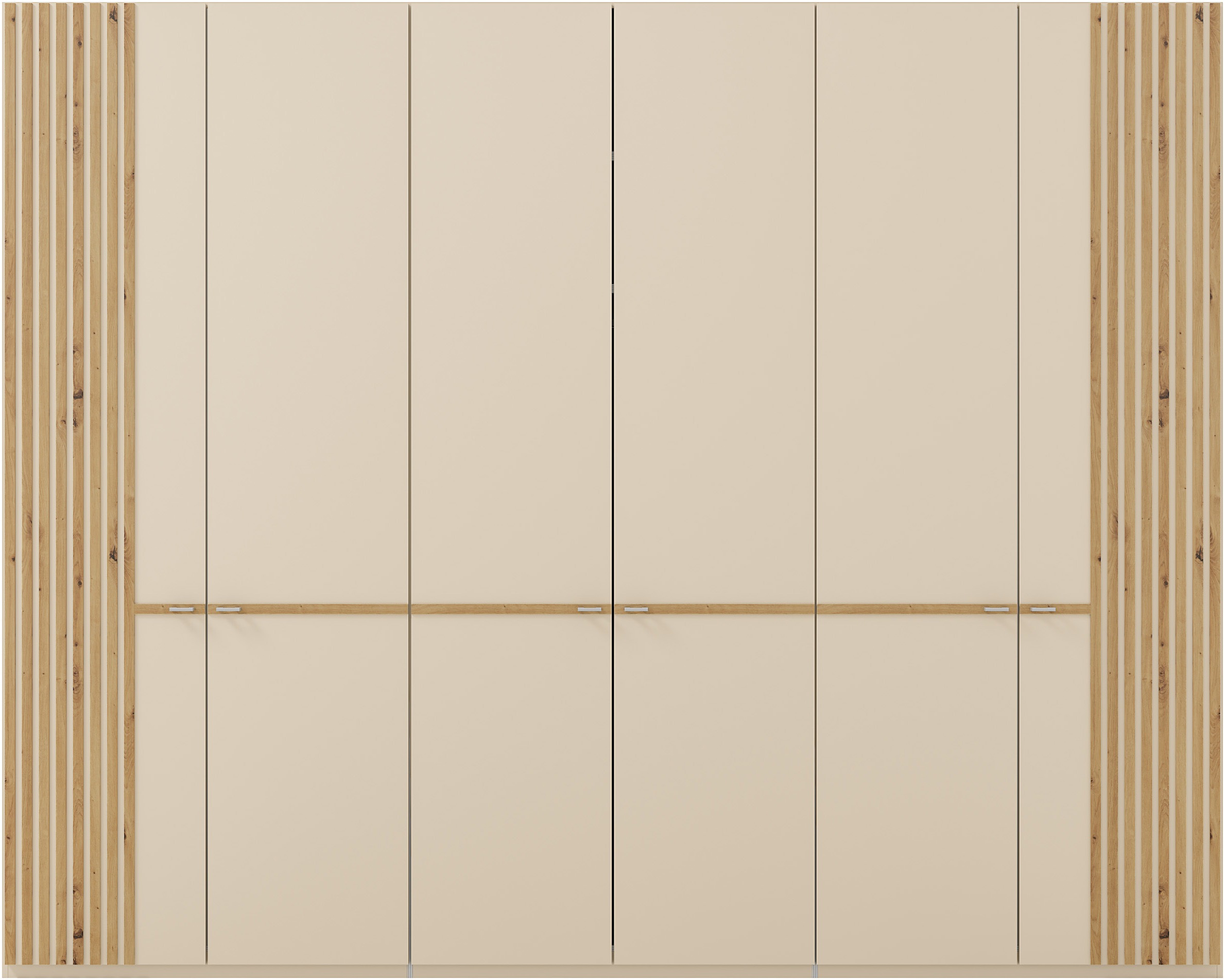 Thumbnail - Musterring Drehtürenschrank "Isabelle", Lamellen in Eiche, Griffe in silber, verschiedene Größen und Farben