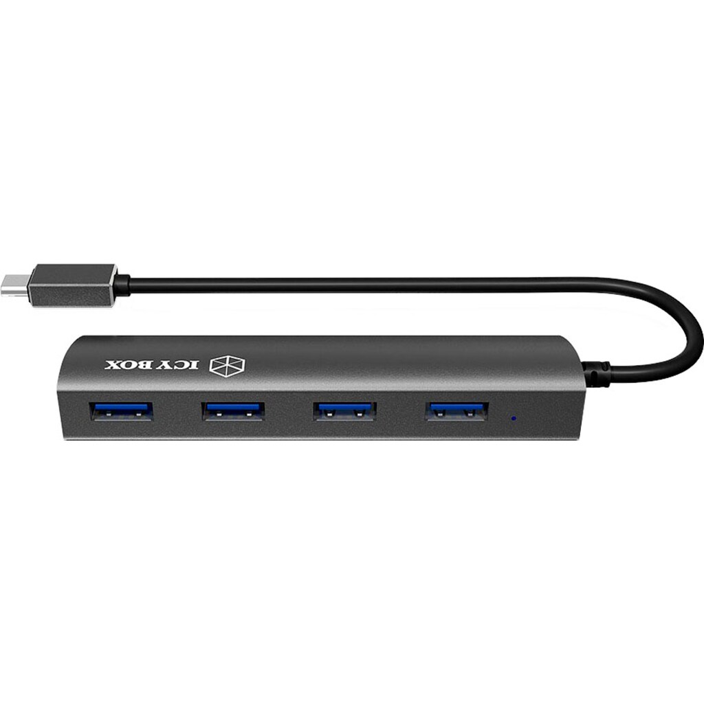 ICY BOX Computer-Adapter »ICY BOX 4-Port USB 3.0 HUB, Aluminium-Gehäuse mit USB-C Stecker«