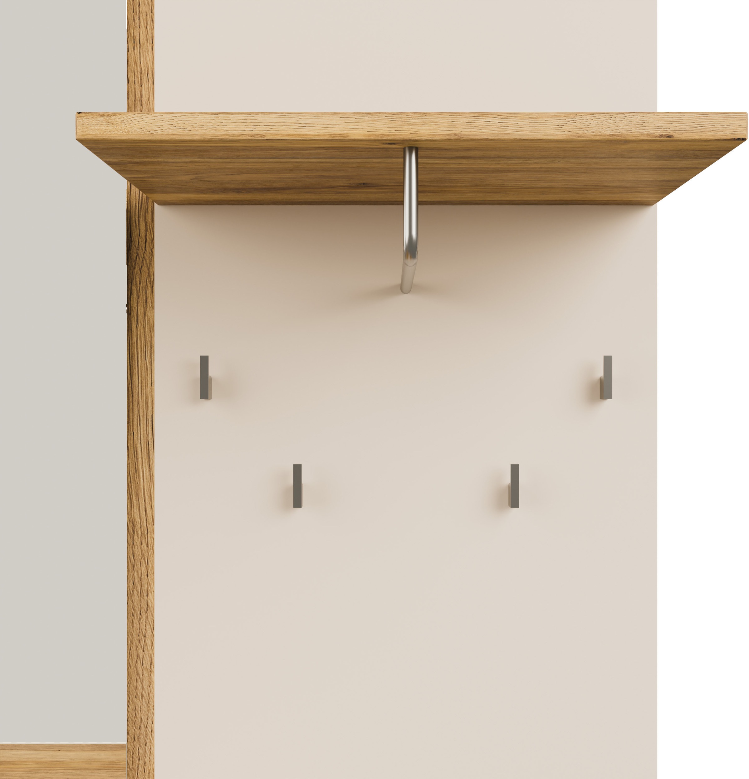 FORTE Kompaktgarderobe, B/H/T 108,4 /195,9/41,7 cm Spiegel, Haken, Kleiderstange