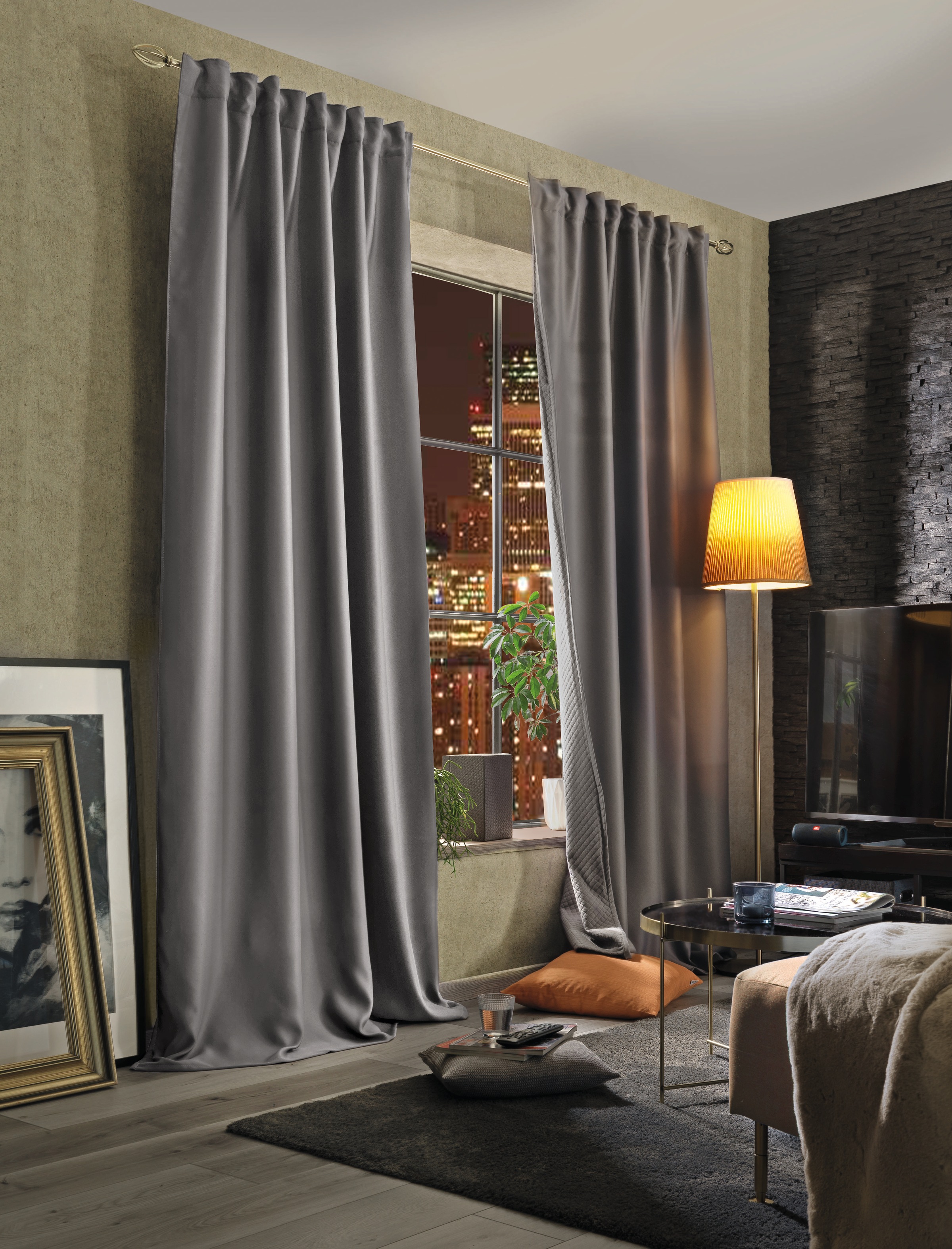 Home Basics Vorhang "ACUSTICO" Multifunktionsband 1 Stk. tlg. Akustikschall günstig online kaufen