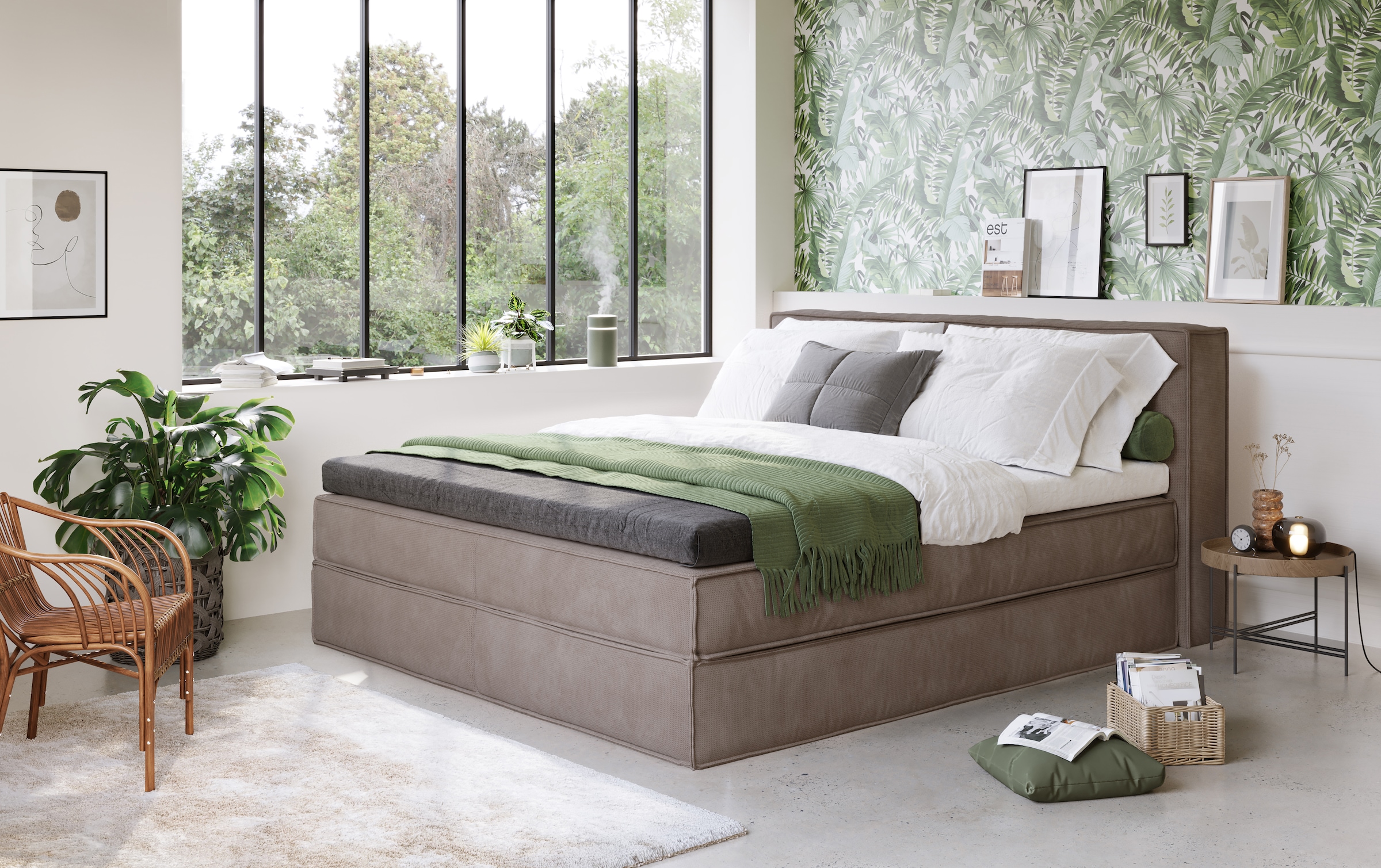Home affaire Boxspringbett »Milano«, Boxbett inkl. Topper, 2 Matratzen, Härtegrade H2, H3 und H4 wählbar