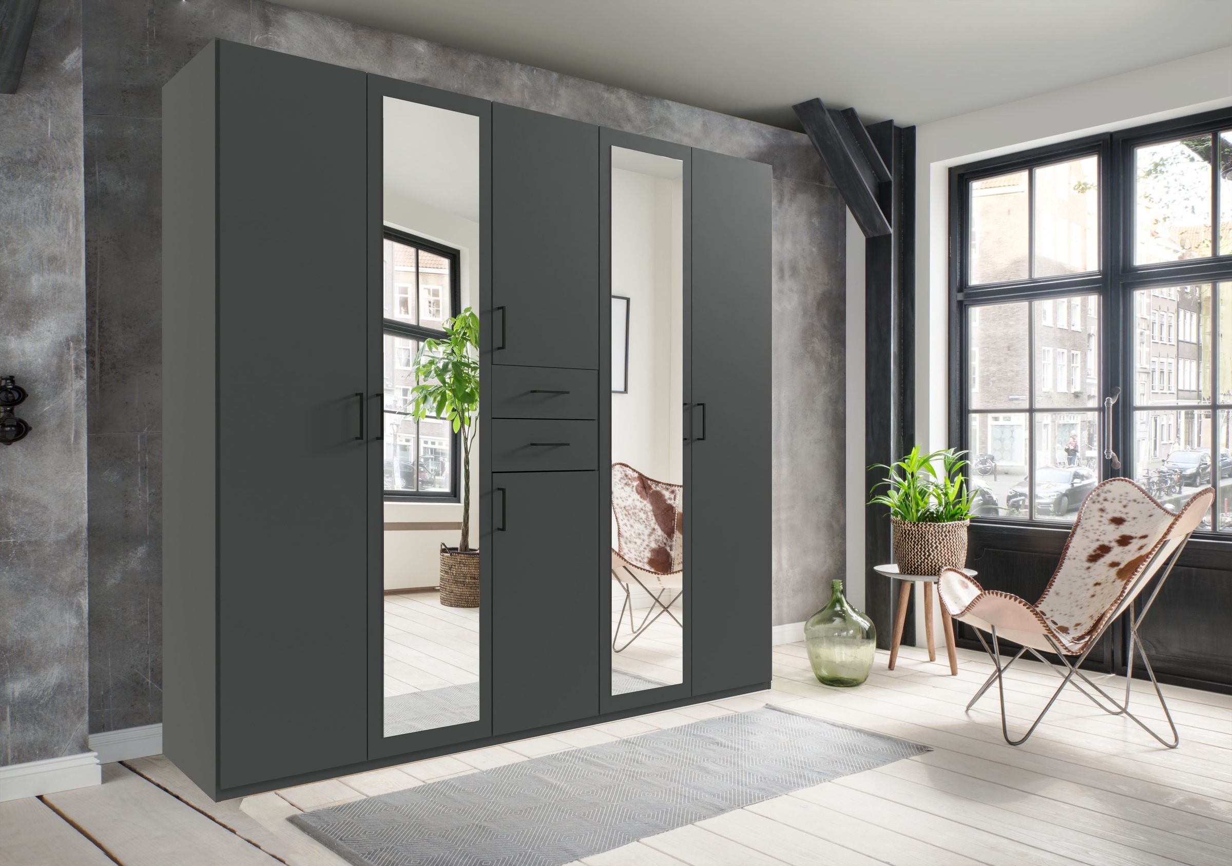 Wimex Kleiderschrank "Diver Drehtürenschrank mit Spiegel, 180, 225 o. 270cm günstig online kaufen