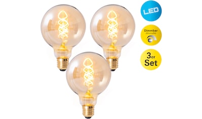 LED-Leuchtmittel »Dilly«, E27, 3 St., Warmweiß, Retro Ø 9,5cm Filament, 3er Set,...