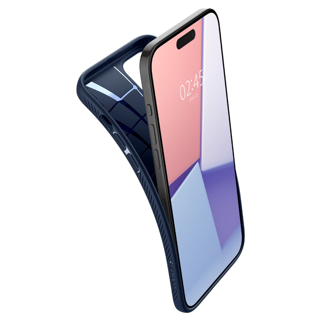 Spigen Backcover »Spigen Liquid Air for iPhone 15 Pro Max Navy Blue«, Apple iPhone 15 Pro Max