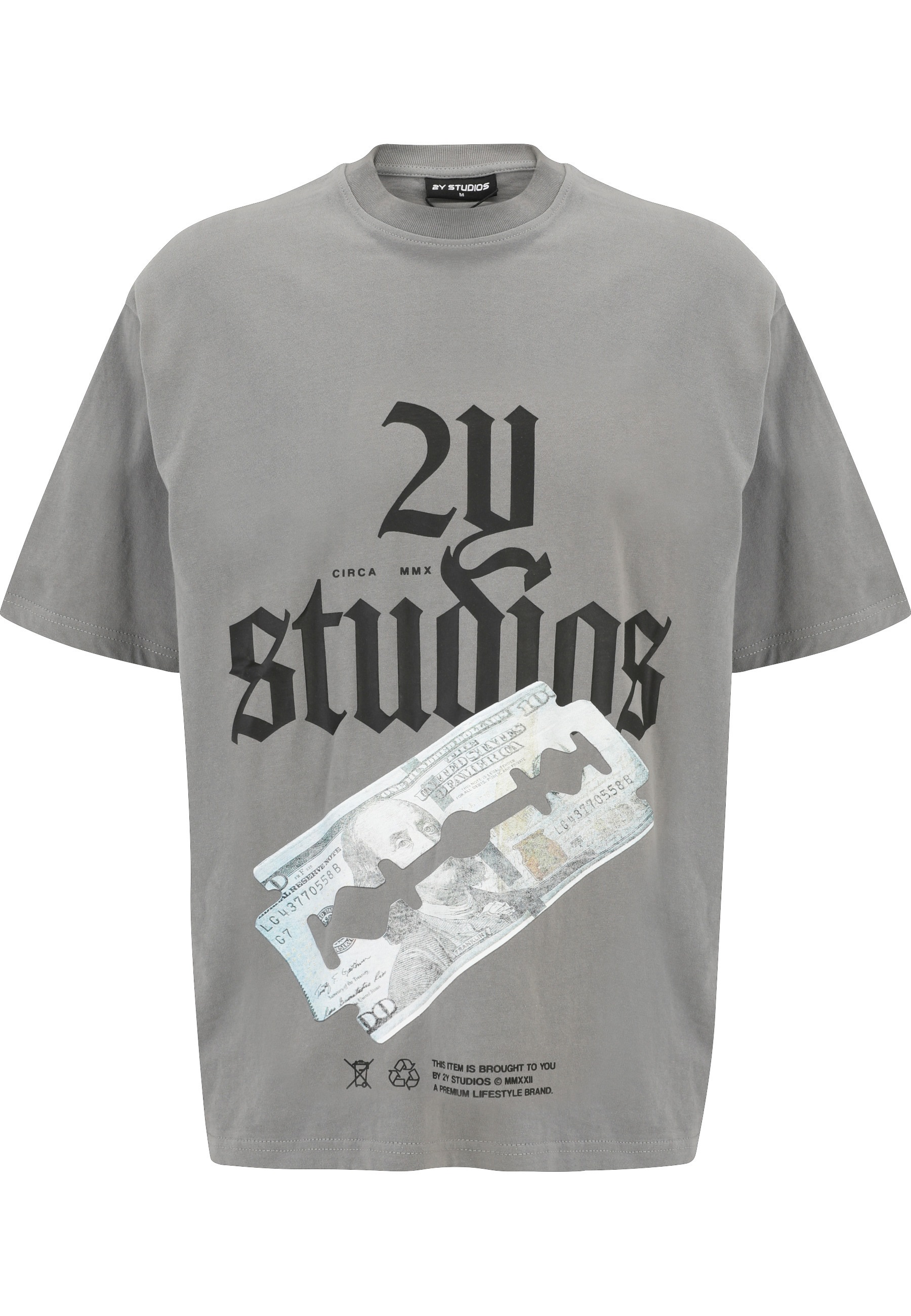 2Y Studios T-Shirt "2Y Studios Herren Razor Oversize Tee" 1 Stk.