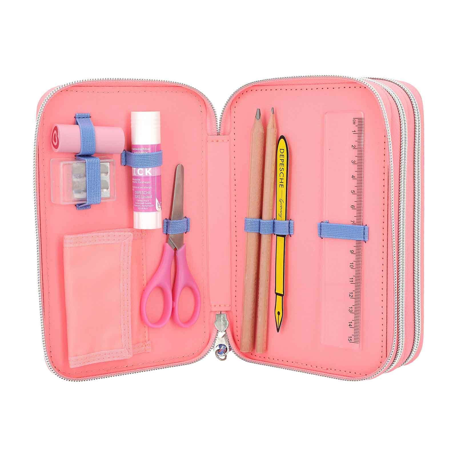 Depesche Buntstift »3-Fach Federtasche inkl. Stifte TOPModel 20,5 x 14,3 x 7,5 cm bunt«