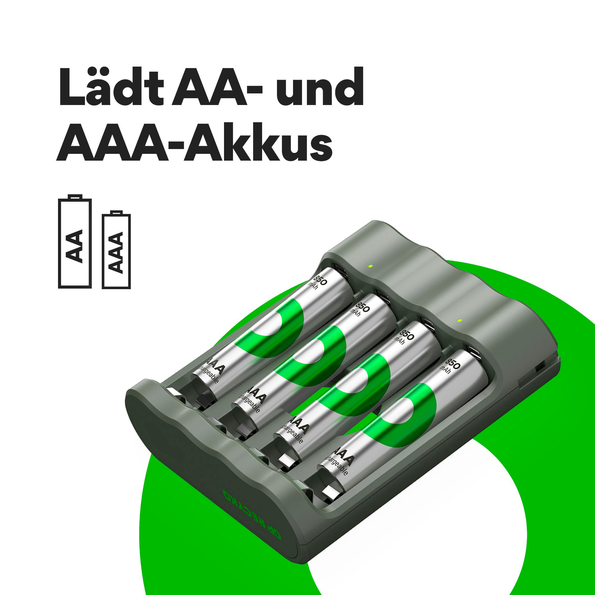 GP Batteries Batterie-Ladegerät »Free Charger B441U + 4x 850mAh AAA«