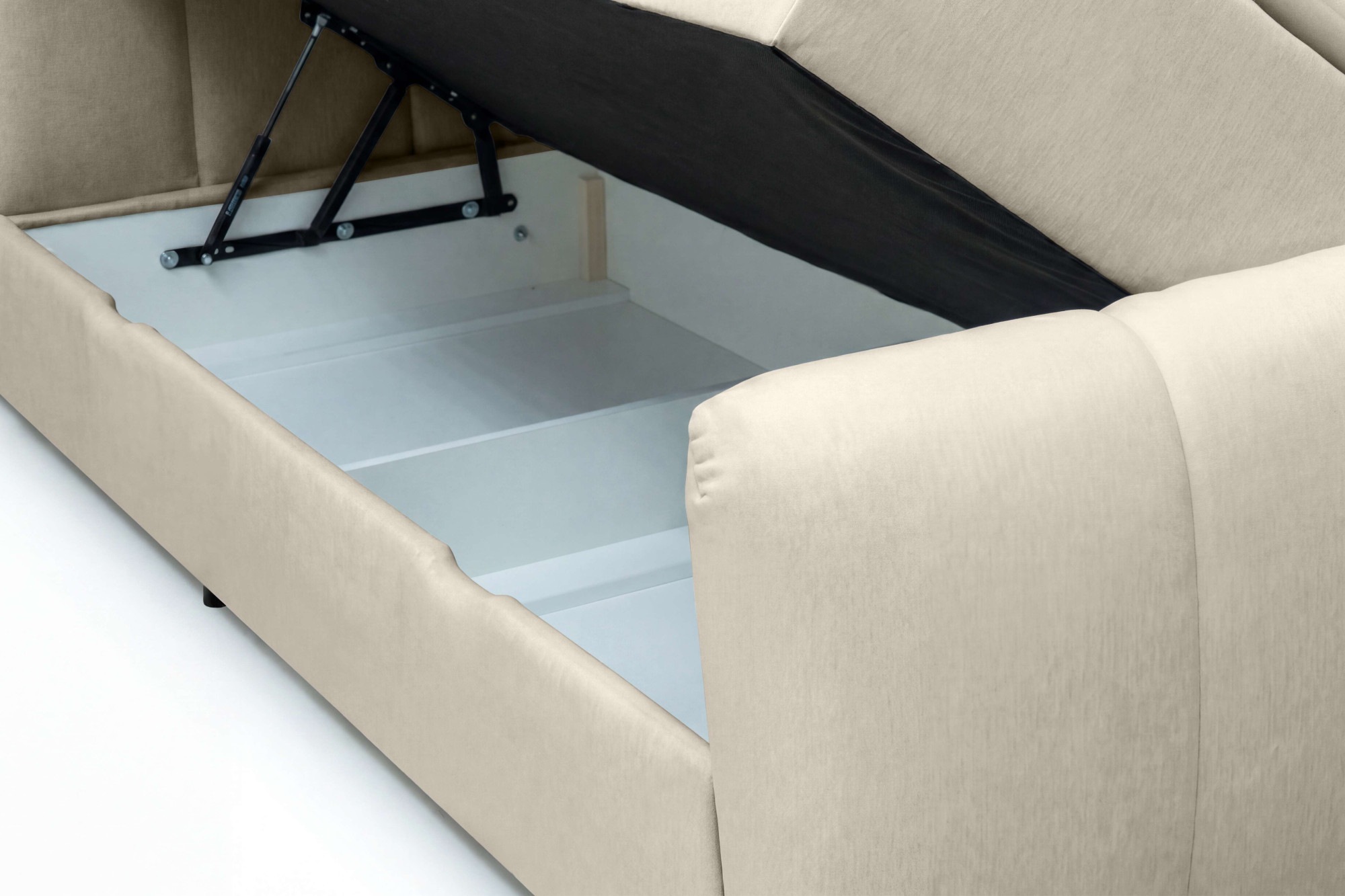 OTTO home Boxbett »DORA, Doppelbett inkl. Bettkasten, Federkernbett, Breiten: 160, 180 cm« Boxbett: 5-Z-Taschenfederkern im Unterbau, Härtegrad 3, inkl. Topper