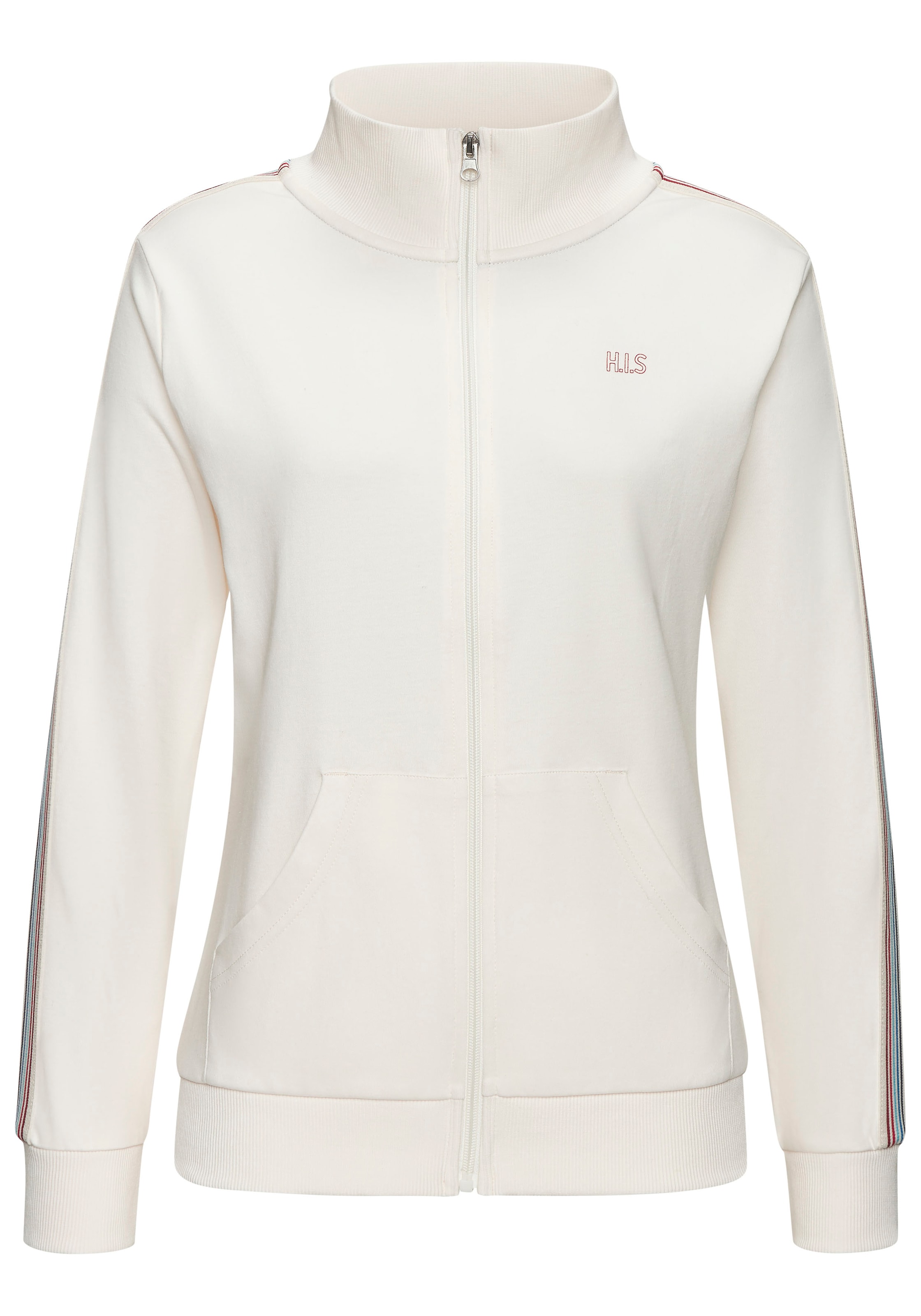 H.I.S Sweatjacke, mit gestreiftem Tape an den Ärmeln, Loungewear
