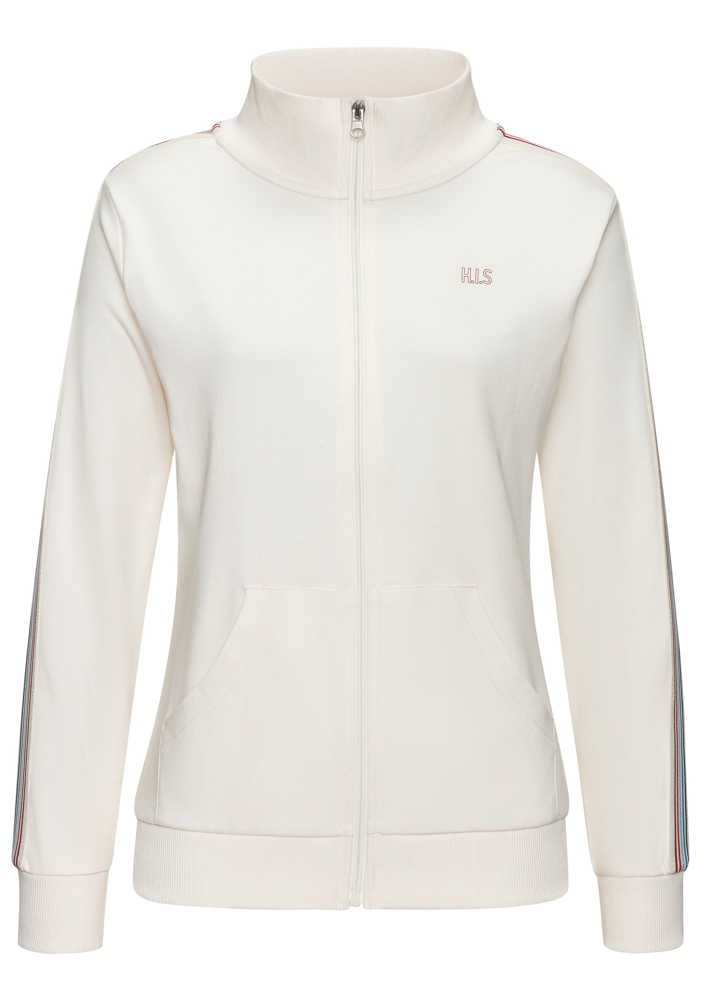 H.I.S Sweatjacke, mit gestreiftem Tape an den Ärmeln, Loungewear günstig online kaufen