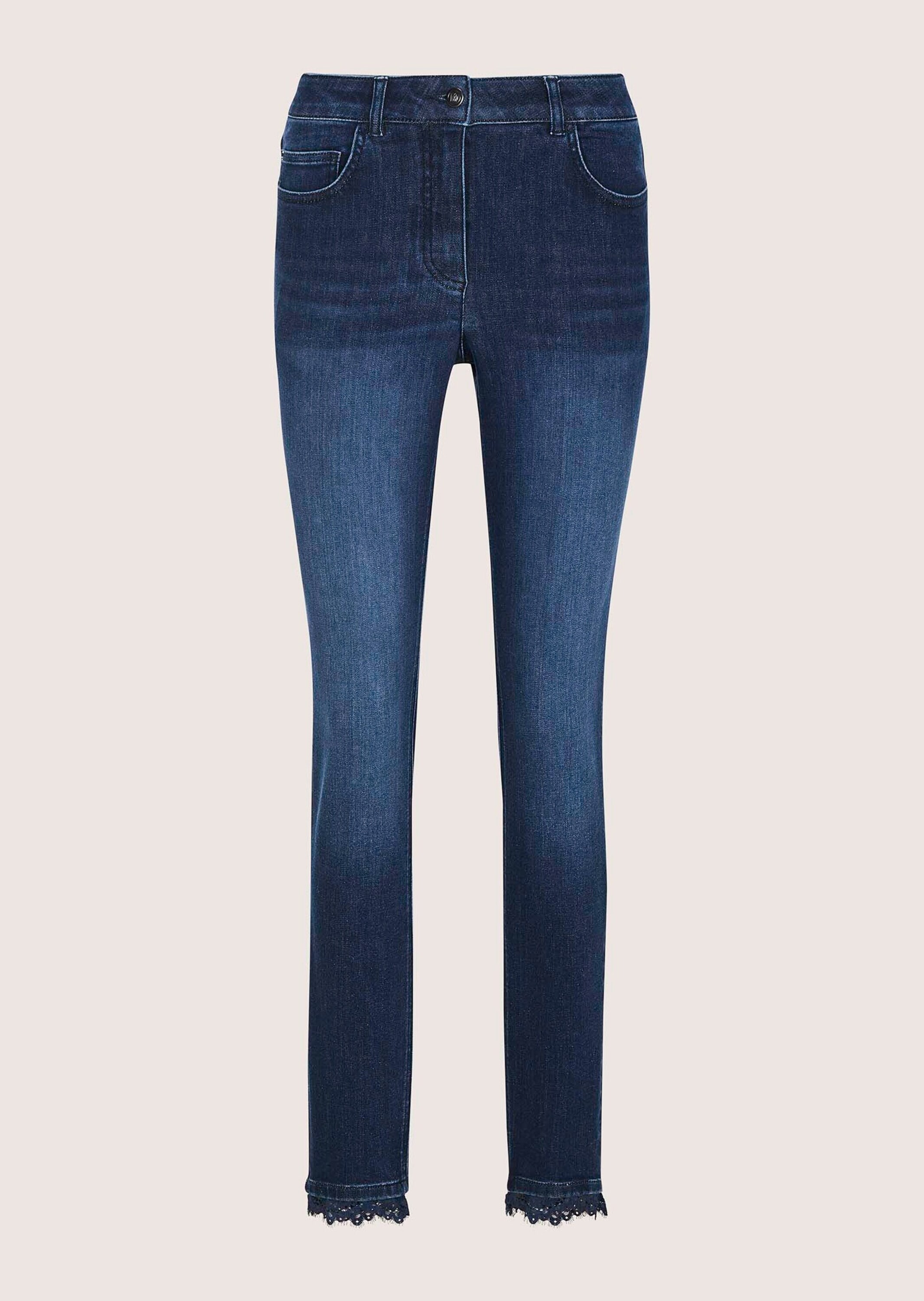 MADELEINE "Jeans Slim Fit Five-Pocket-Hose" 5 Pocket Jeans mit Spitze