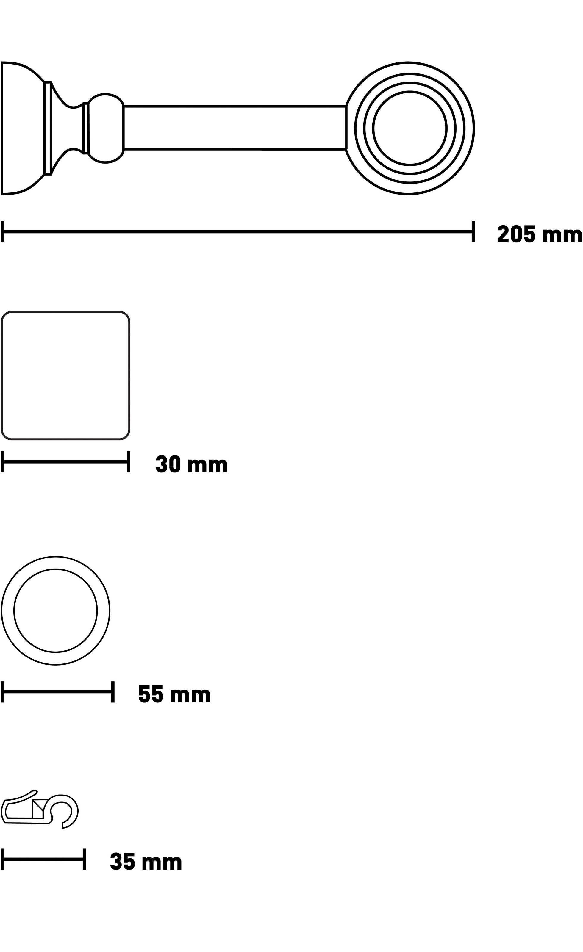 SN DECO GROUP Gardinenstange »Cafiro«, 1 läufig-läufig, Fixmaß