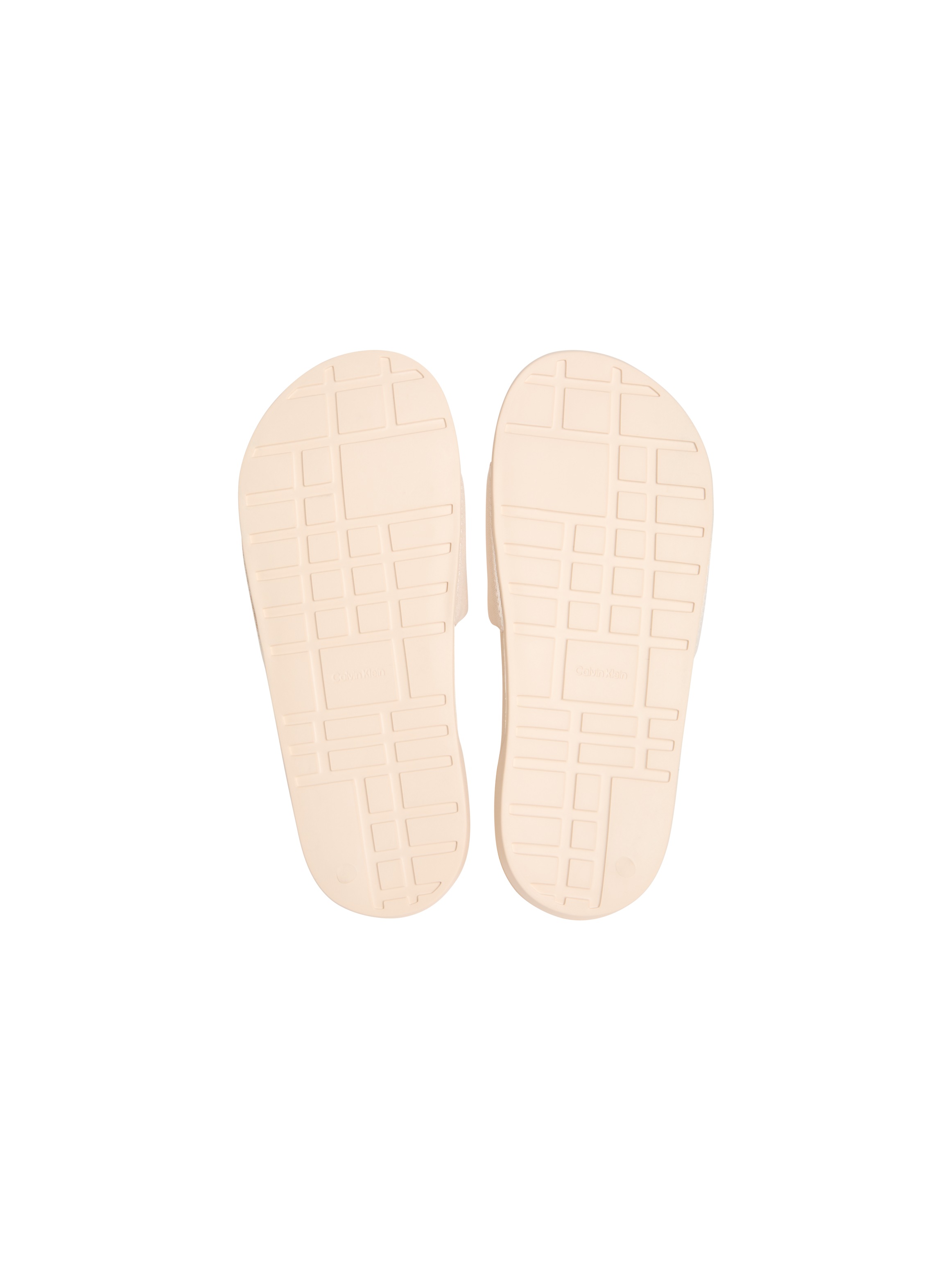 Pantolette CALVIN KLEIN "ESS SLIDE CV WN", Herren, Gr. 37, beige, Baumwolle, Textil, Basic, Schuhe Pantolette, Sommerschuh, Poolslides, Pantolette, Strandschuh mit Logoschriftzug 2