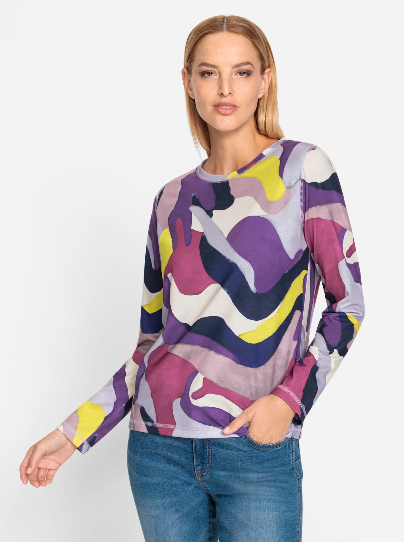 heine Langarmshirt "Druck-Shirt" 1 Stk. tlg. günstig online kaufen