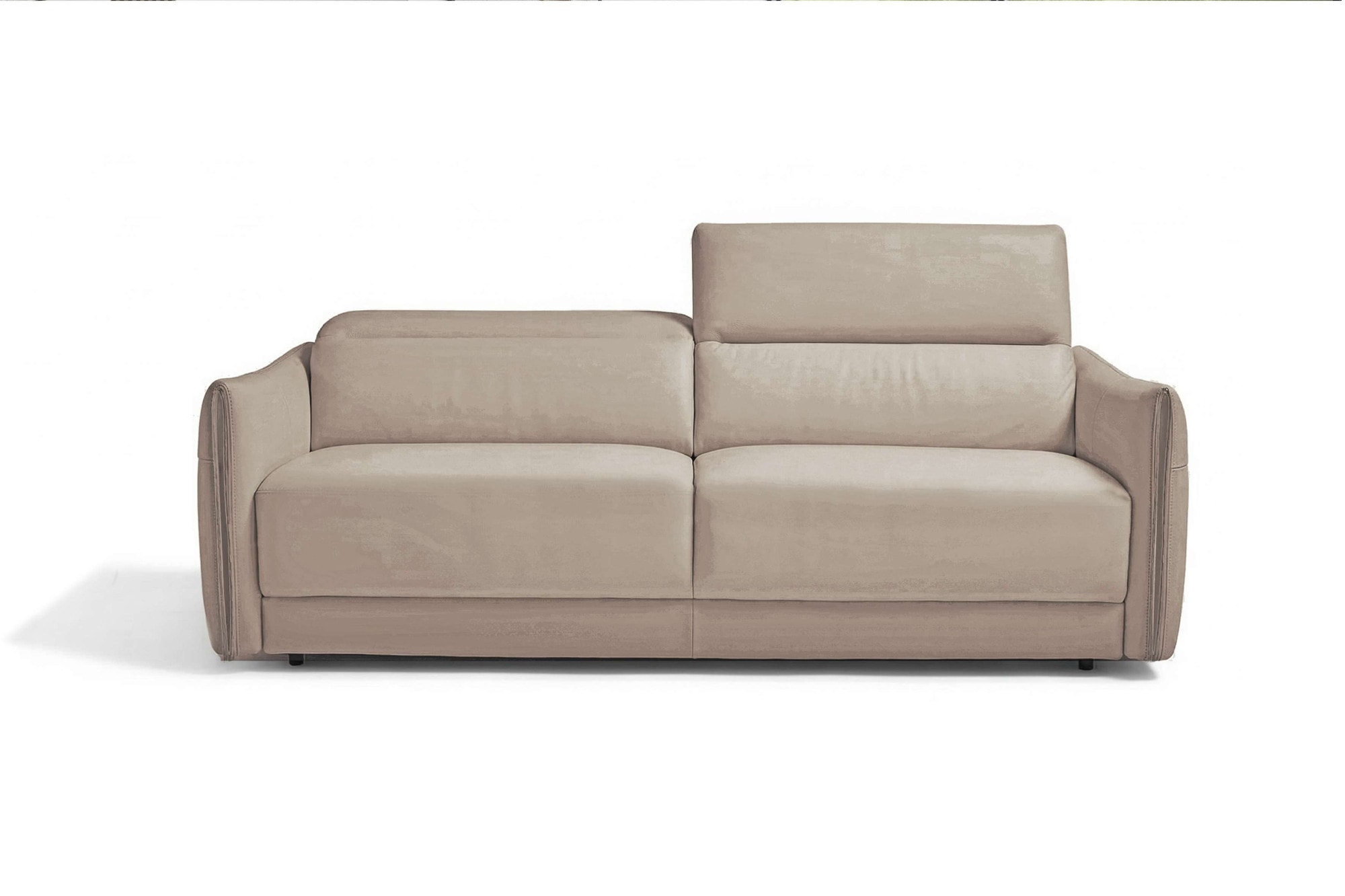 Egoitaliano Schlafsofa "FOX, 216 cm, Made in Italy-Designsofa mit Dauerschlaffunktion" Schlafsofa aus Echtleder Bull mit verstellbaren Kopfstützen