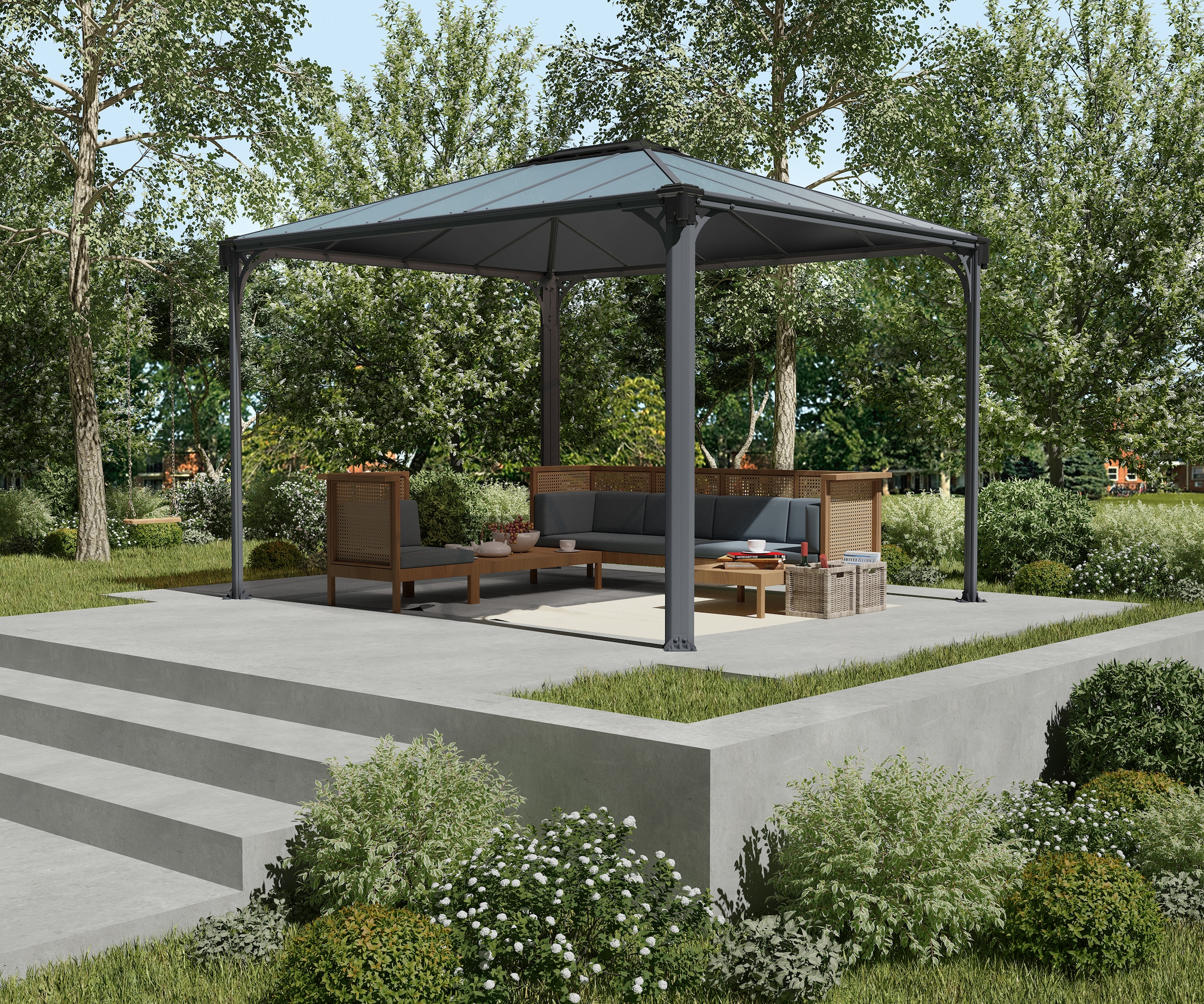 Canopia Gartenpavillon Martinique 3 x 3.6 Anthrazit günstig online kaufen