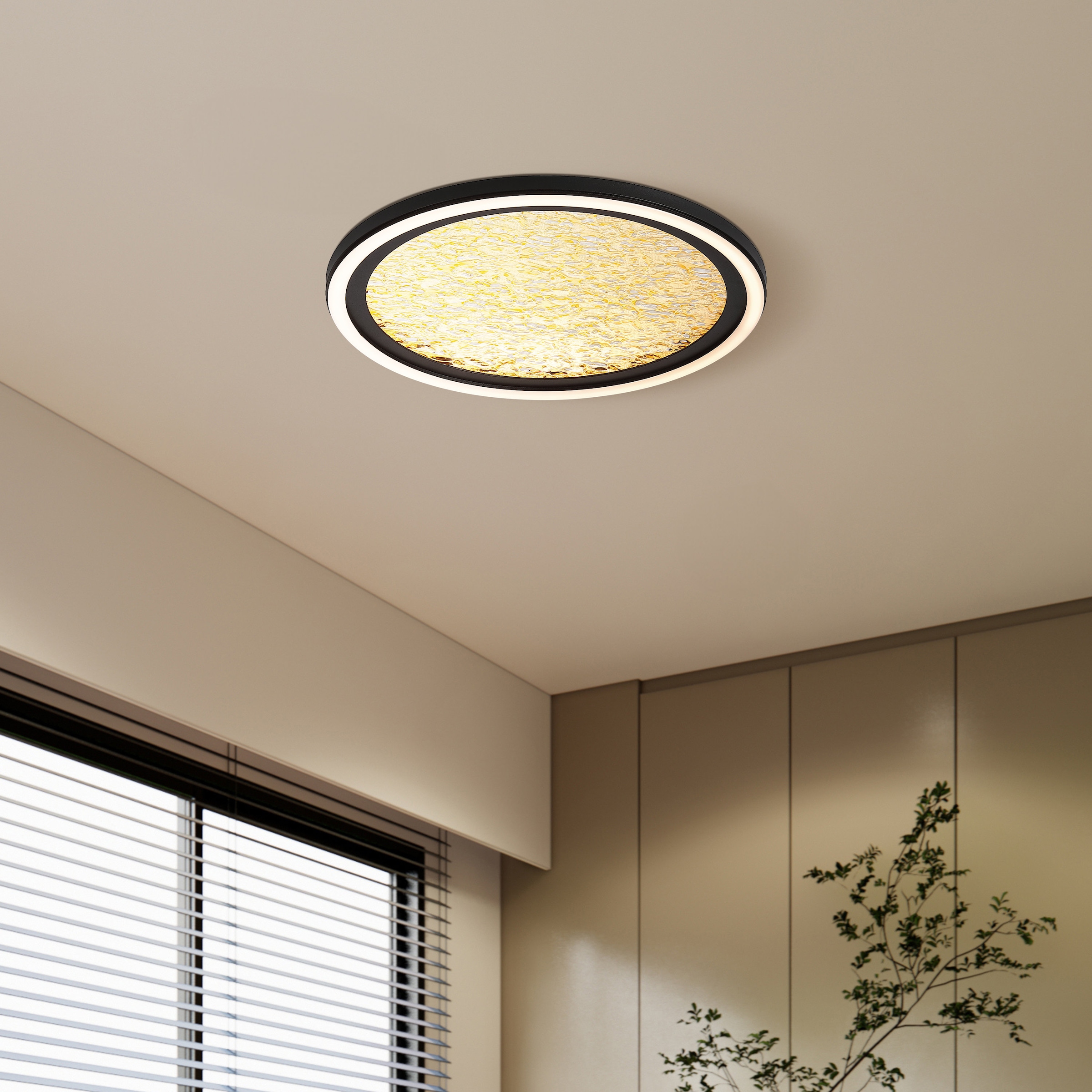 Searchlight LED Bilderleuchte »Luna LED Deckenleuchte, Schwarz und Gold« LED-Modul 1 Stk.