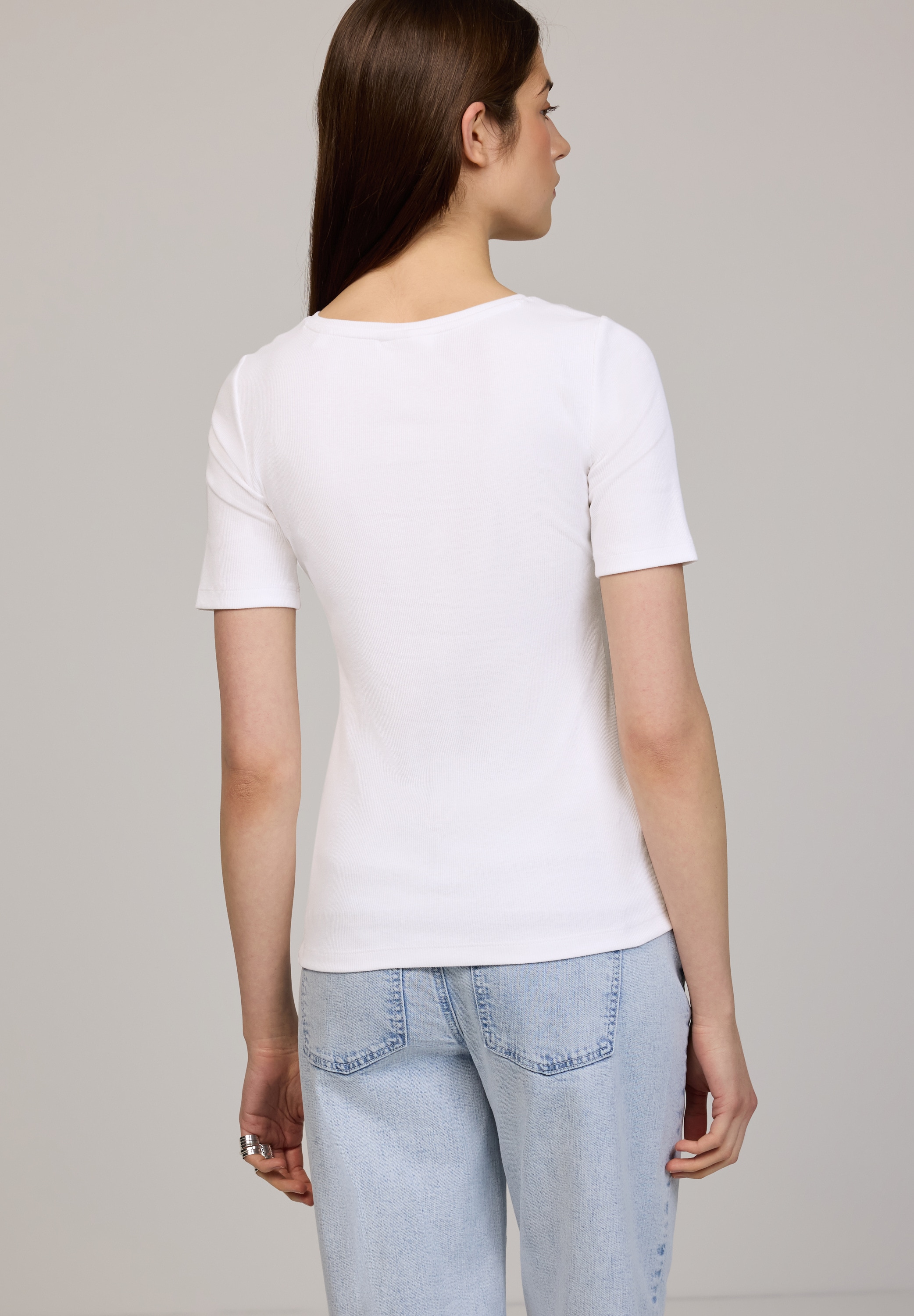 STREET ONE STUDIO T-Shirt aus Baumwolle mit Stretchante