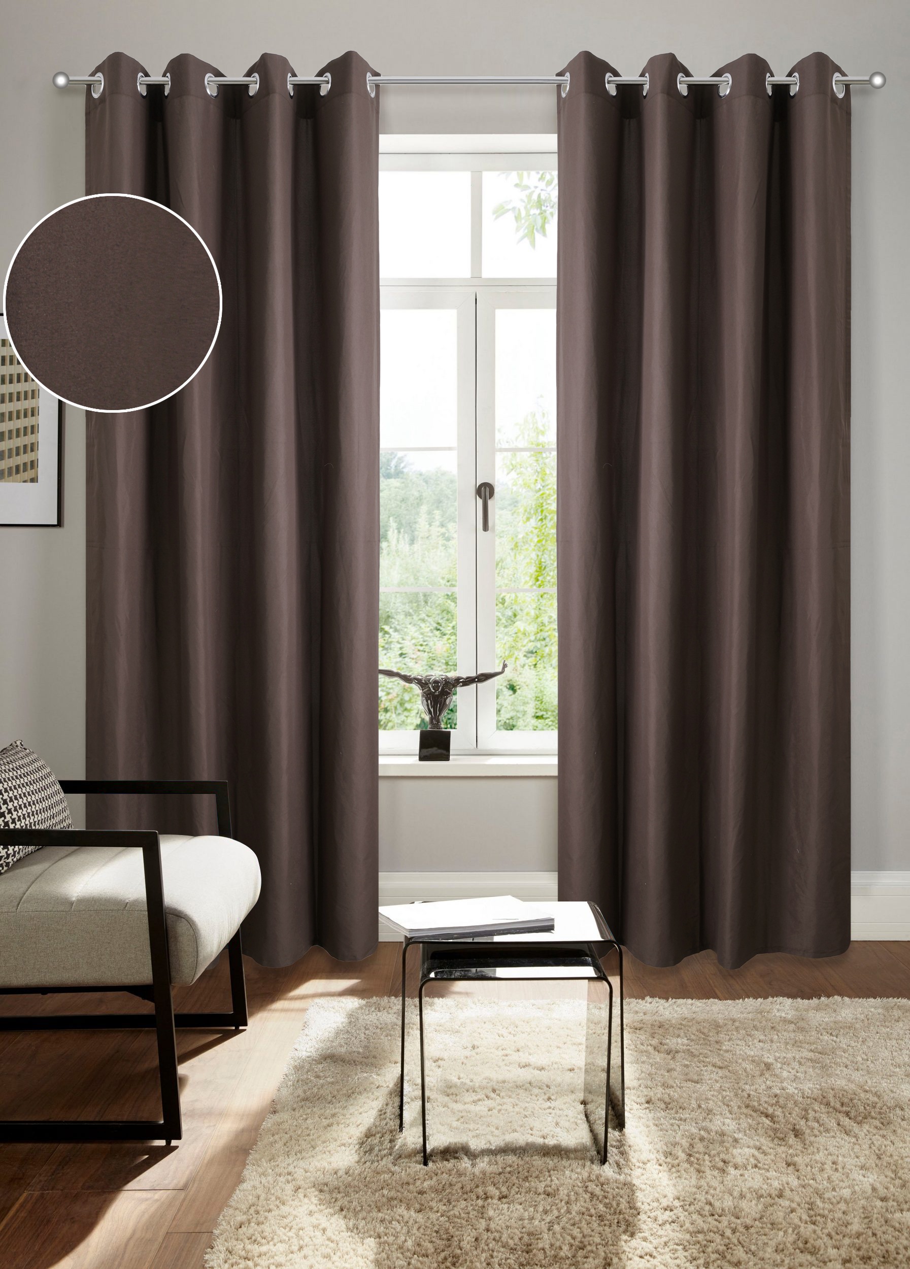 Bruno Banani Vorhang "Lagan" Ösen 2 Stk. tlg. 2-er Set, gewebt, Microfaser, günstig online kaufen