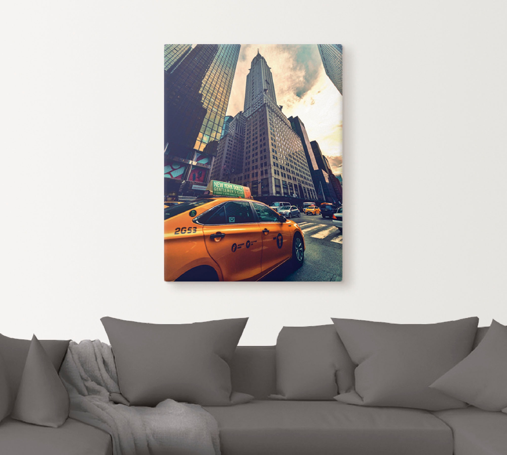Artland Wandbild »Taxi in New York«, Gebäude, (1 St.), als Leinwandbild, Poster in verschied. Größen