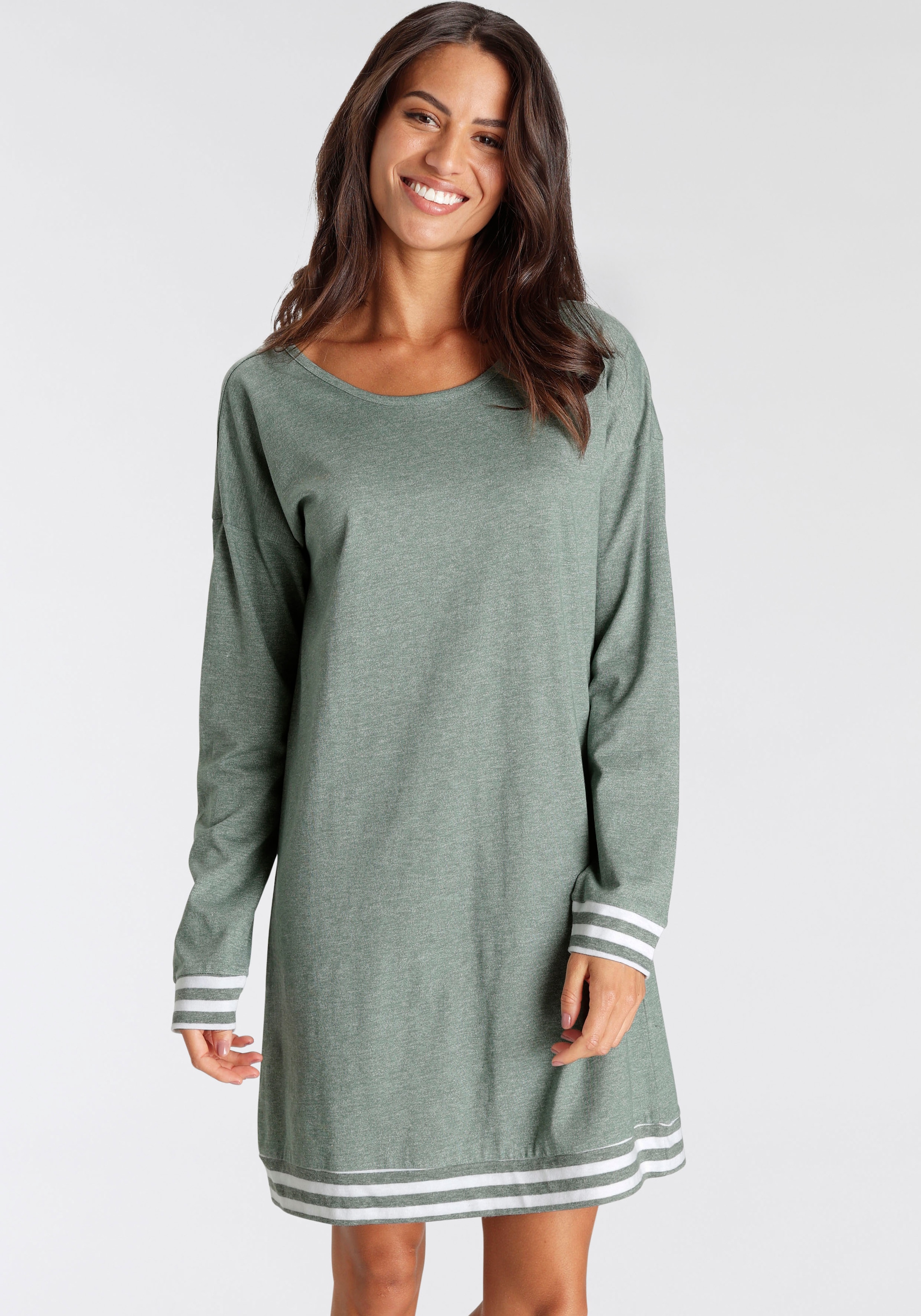 Vivance Dreams Sleepshirt, mit Streifen-Details