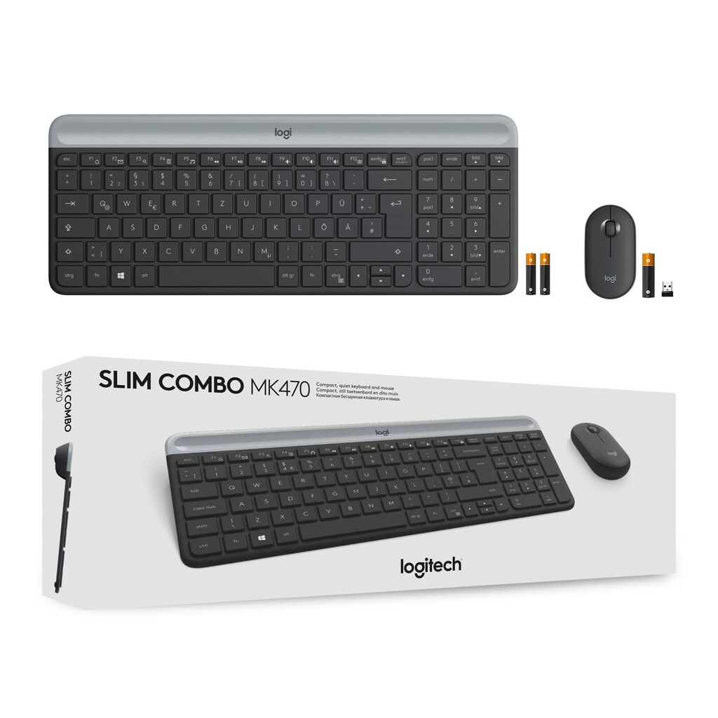 Logitech Tastatur- und Maus-Set »Slim Wireless MK470«