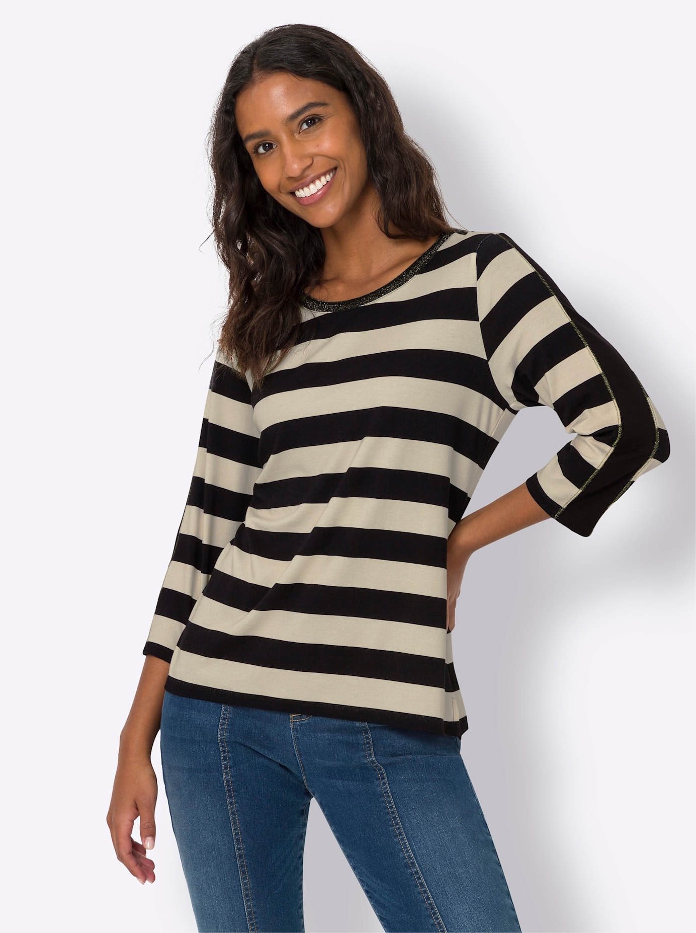 heine 3/4-Arm-Shirt »Druck-Shirt«, (1 tlg.)