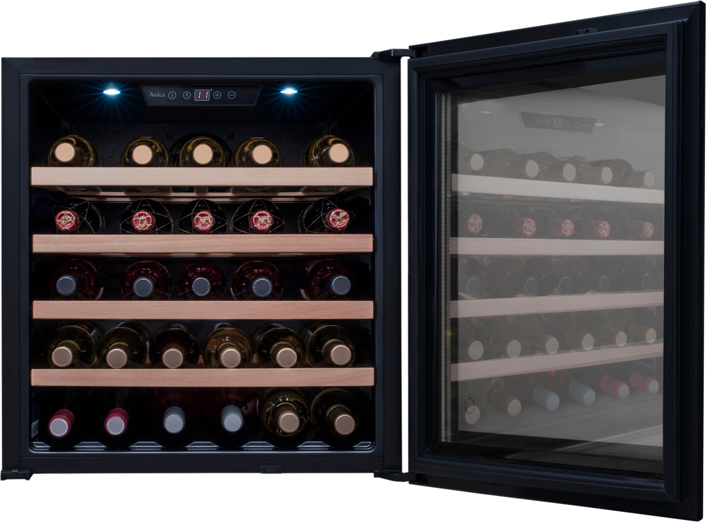 Amica Einbauweinkühlschrank »WK 341 210 S«, für 40 St. Standardflaschen á 075l, LED-Beleuchtung