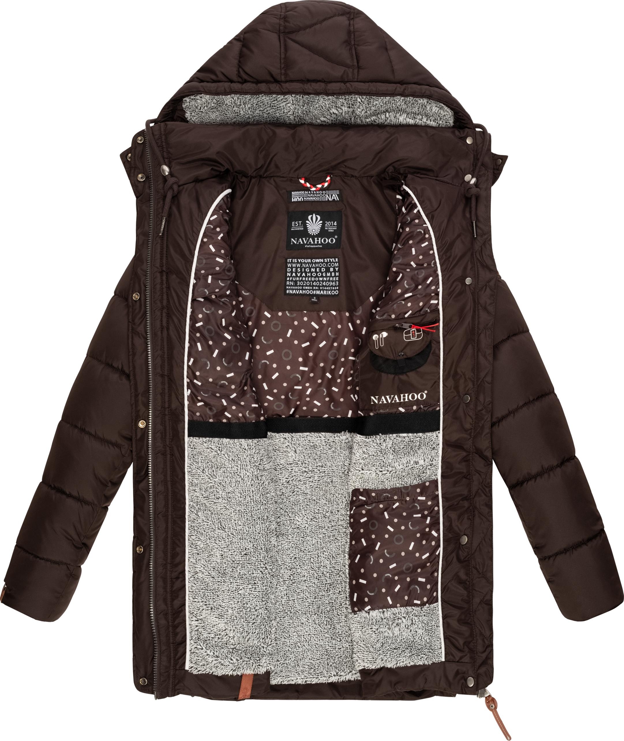 Navahoo Steppmantel »Daliee«, Stylischer Winterparka mit abnehmbarer Kapuze