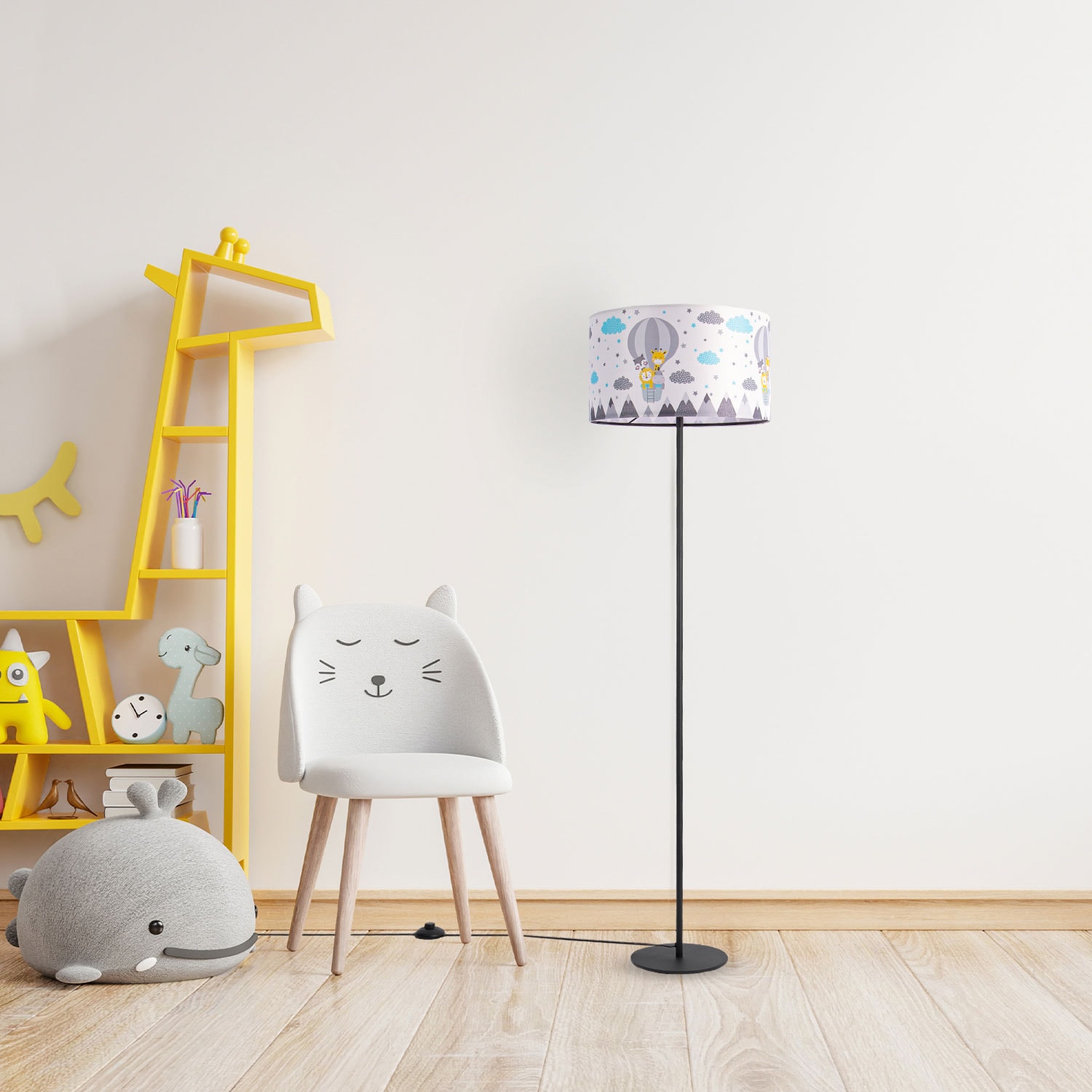 Paco Home Deckenleuchten 1 Lampe Kinderzimmer flammig-flammig, Babyzimmer Tiere »Cosmo | E27 Kinderlampe BAUR Heißluftballon 343«