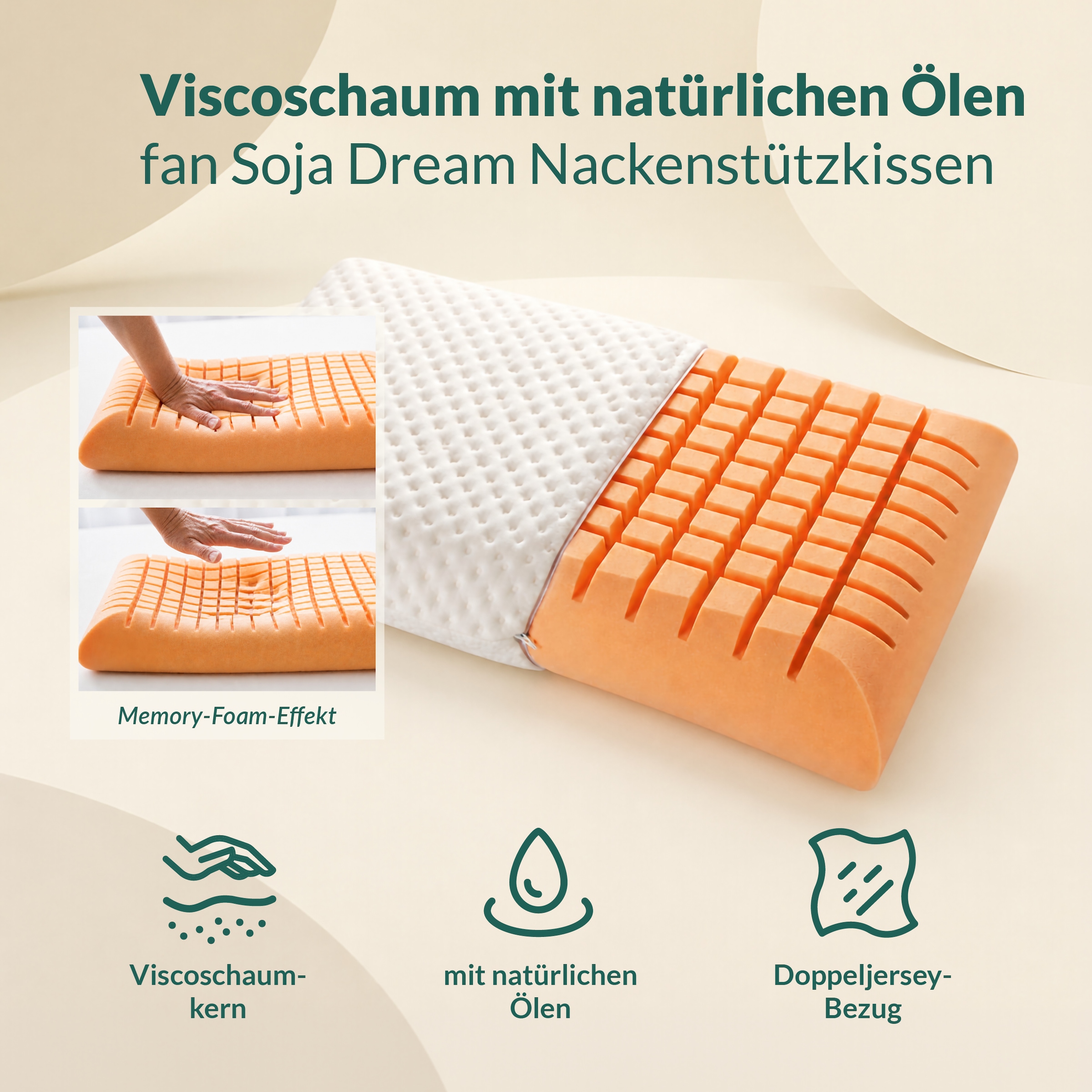 fan Nackenstützkissen »Soja Dream« Füllung: Viscoschaum 1 Stk. tlg. mit einer Höhe von ca 10 cm